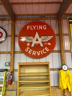 Flying A Service Cartel esmaltado - Doble cara