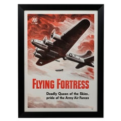 "Flying Fortress. Deadly Queen of the Skies" Vintage WWII Poster, 1943