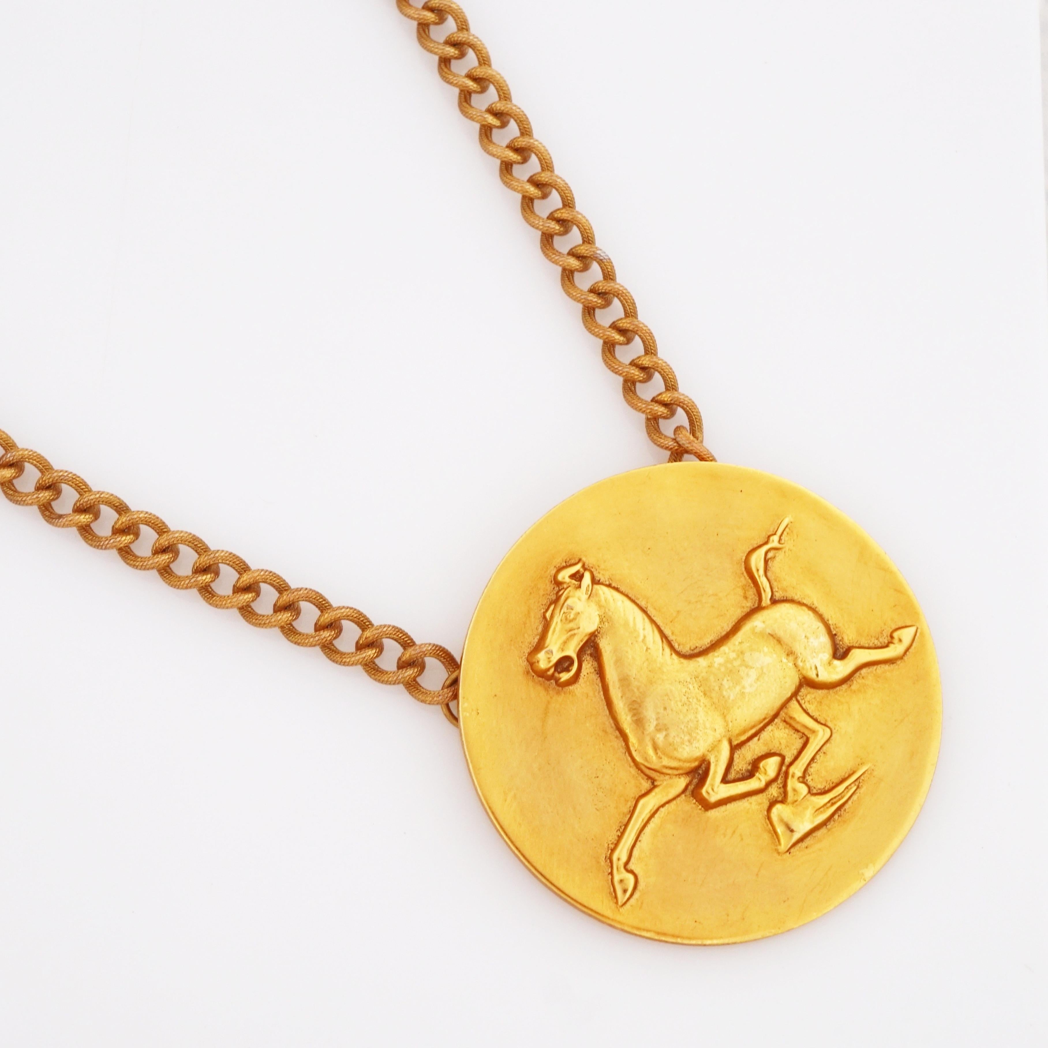 Modern Flying Horse Of Gansu Pendant Necklace By Alva Studios, 1970s