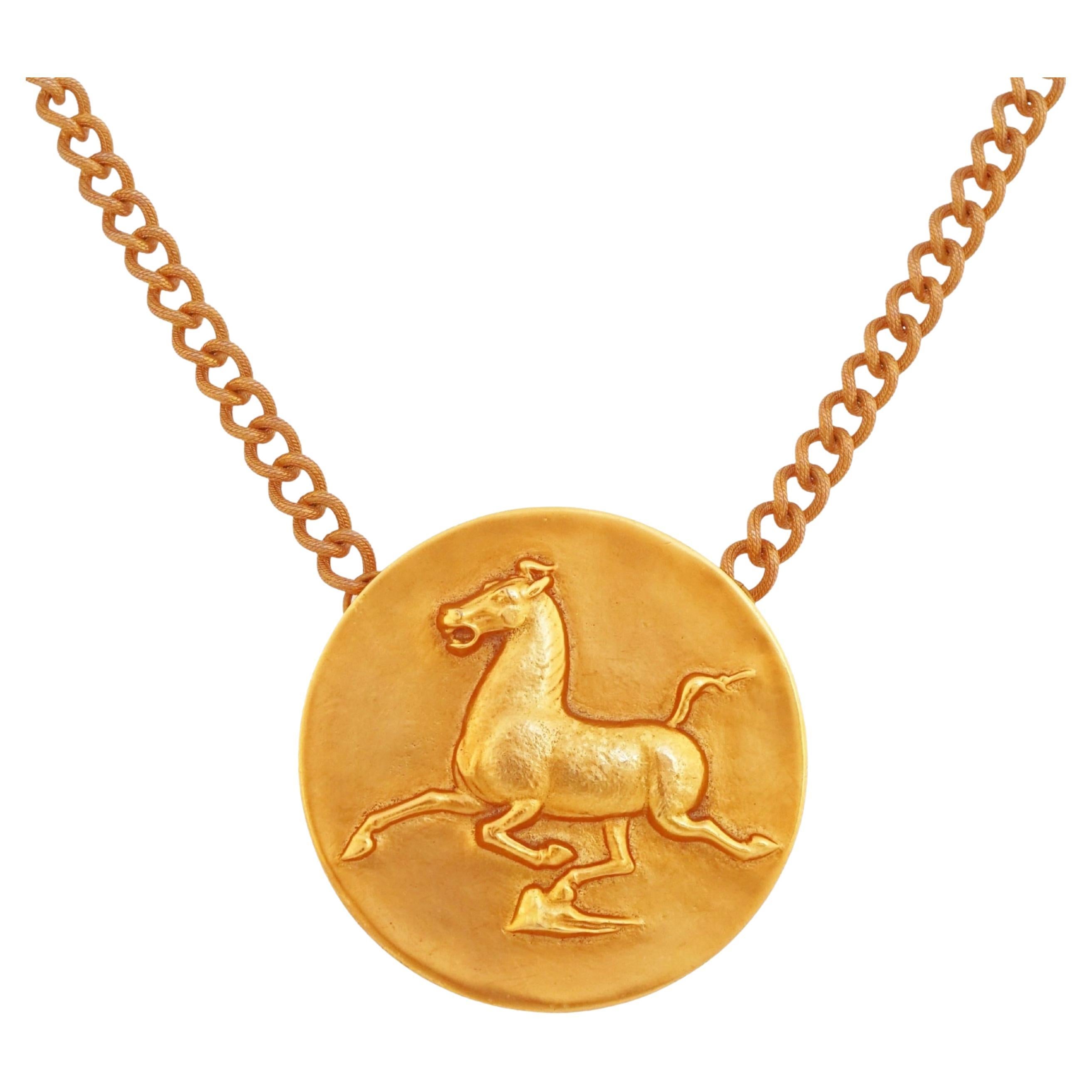Flying Horse Of Gansu Pendant Necklace By Alva Studios, 1970s