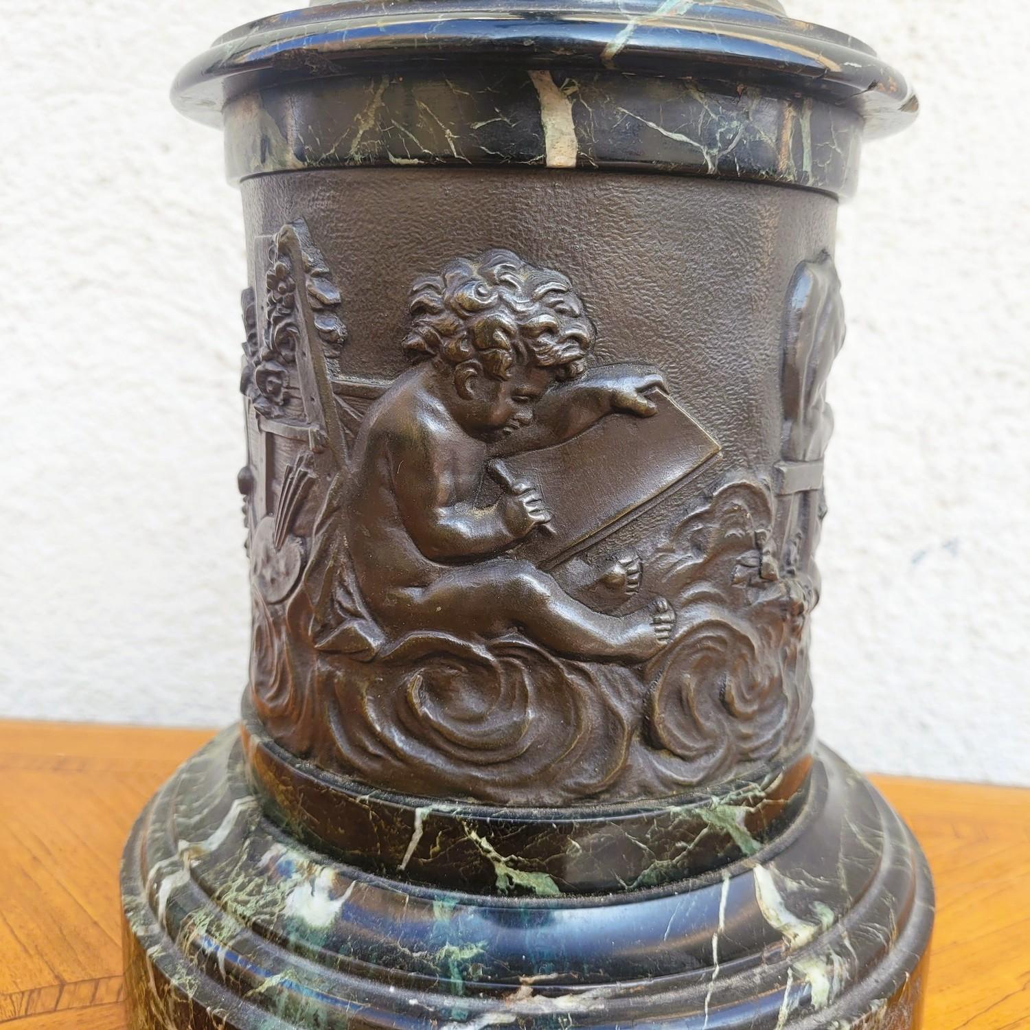 Flying Mercury, After Giambologna, Bronze Lamp, 19th Century For Sale 8