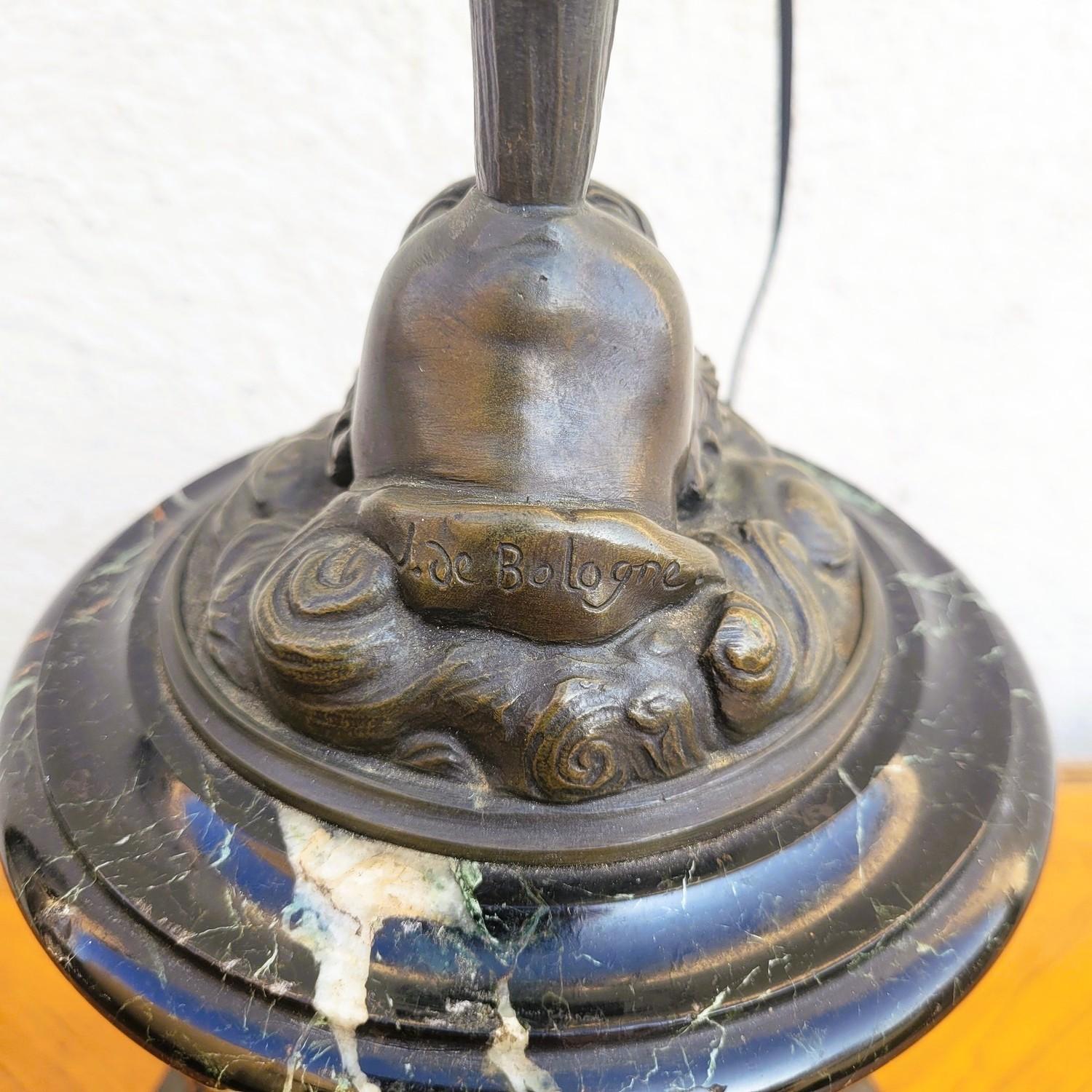 Flying Mercury, After Giambologna, Bronze Lamp, 19th Century In Good Condition For Sale In MARSEILLE, FR