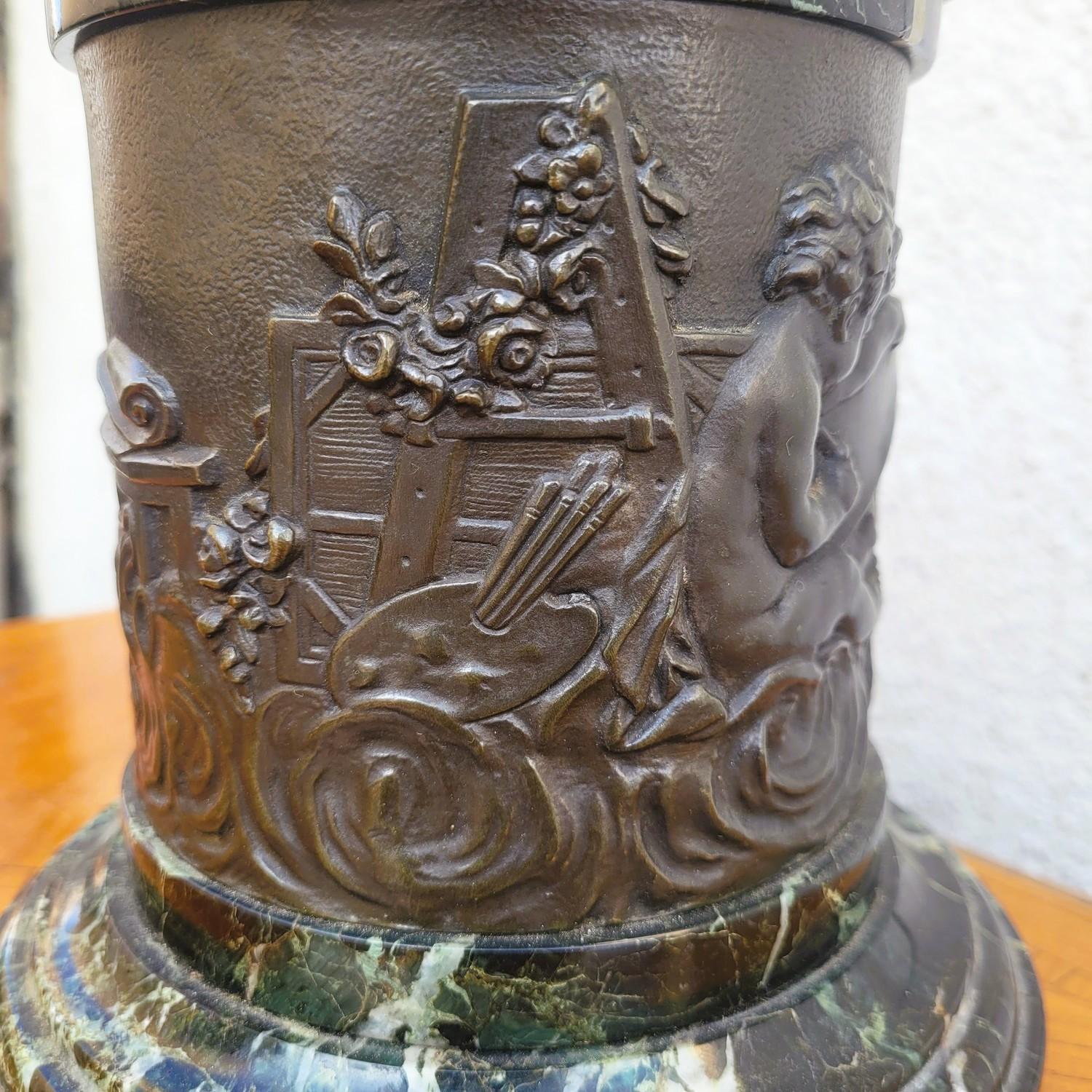 Flying Mercury, After Giambologna, Bronze Lamp, 19th Century For Sale 3