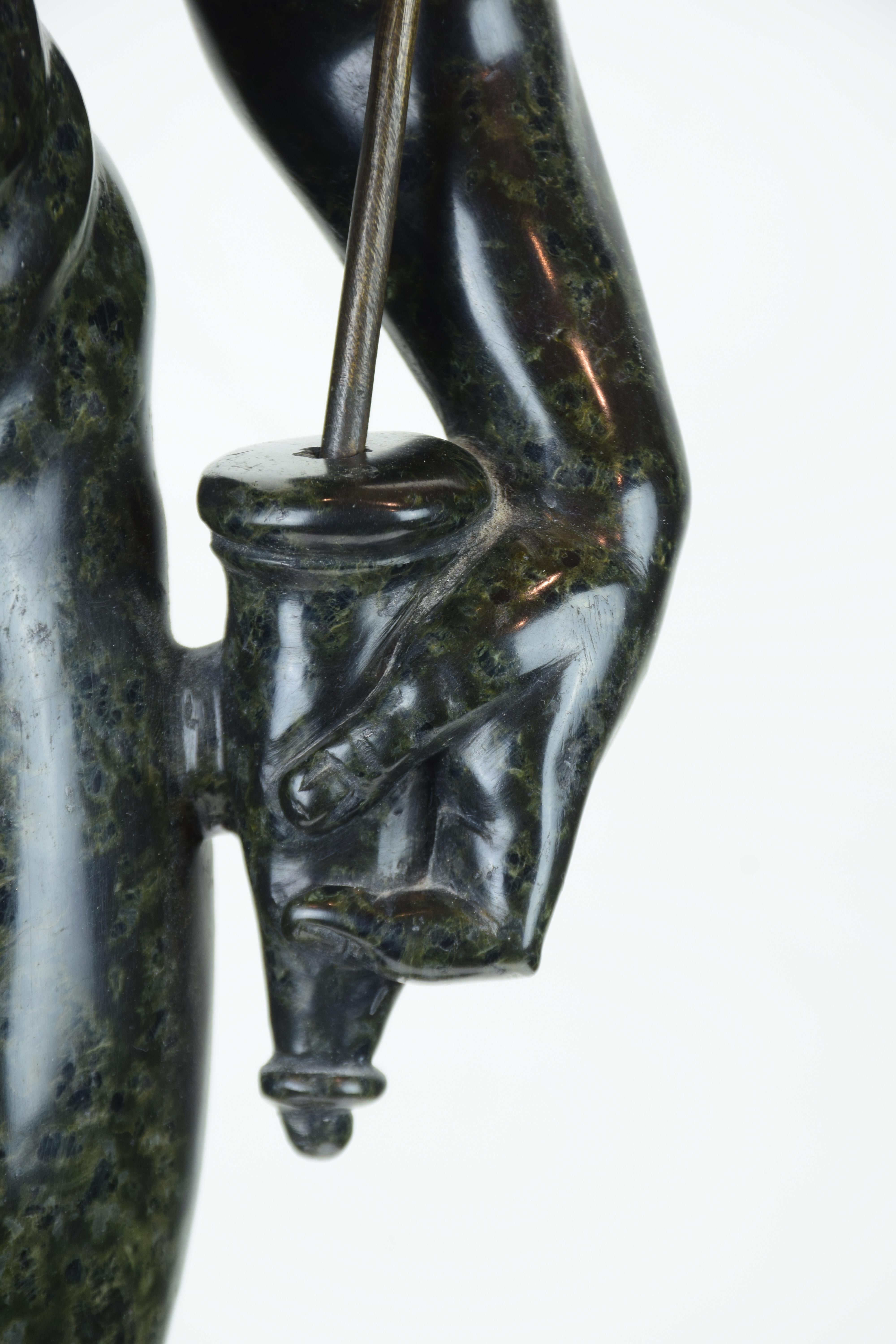 Flying Mercury in green marble copied from the famous work of Giambologna 9