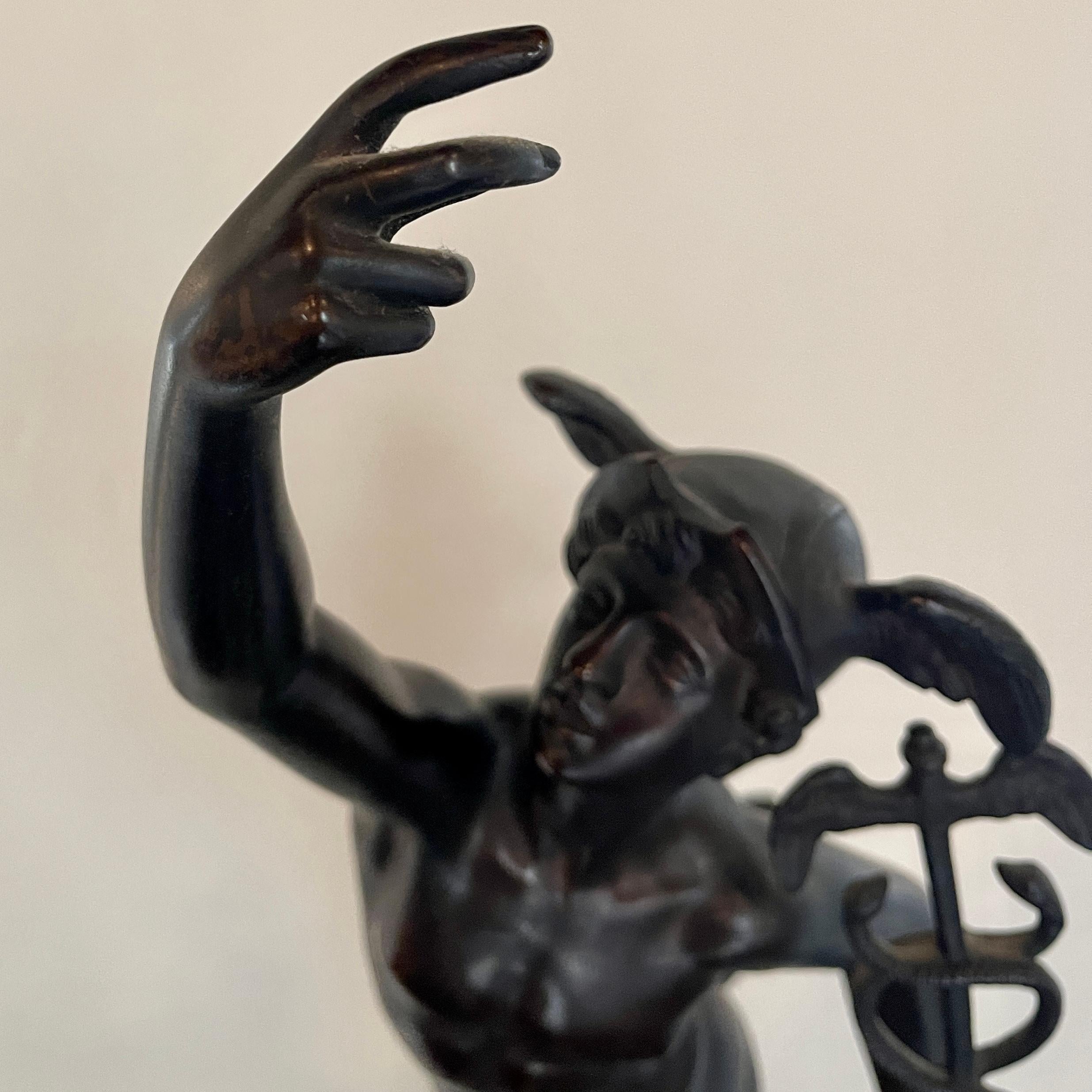 Bronze Flying Mercury Hermes Figure of Greek God of Medicine, by Giavanni Da Bologna