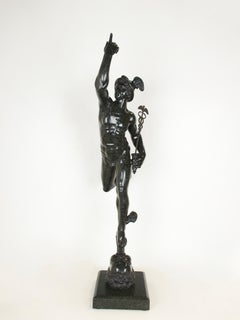 Flying Mercury in green marble copied from the famous work of Giambologna