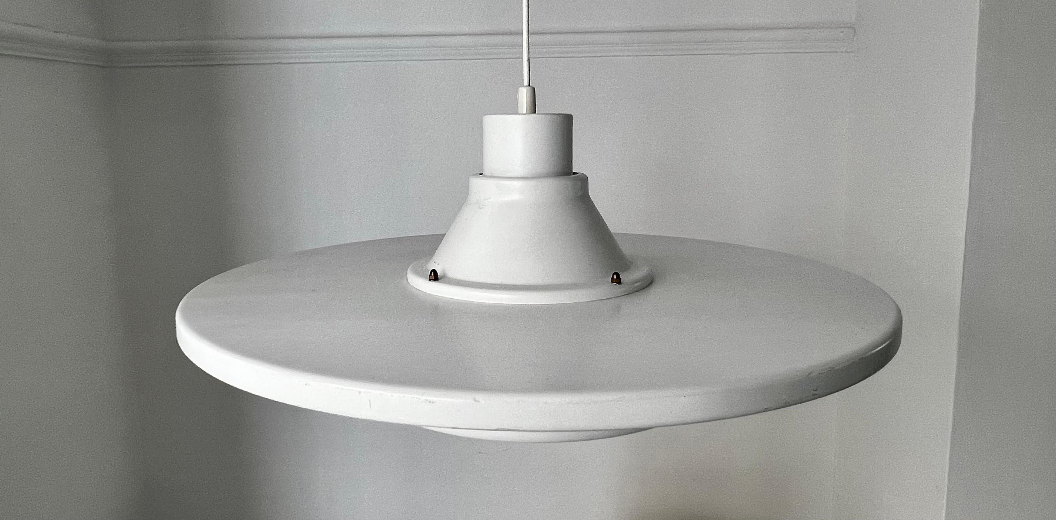 Painted Flying Saucer Pendant Light by Alvar Aalto, Finland