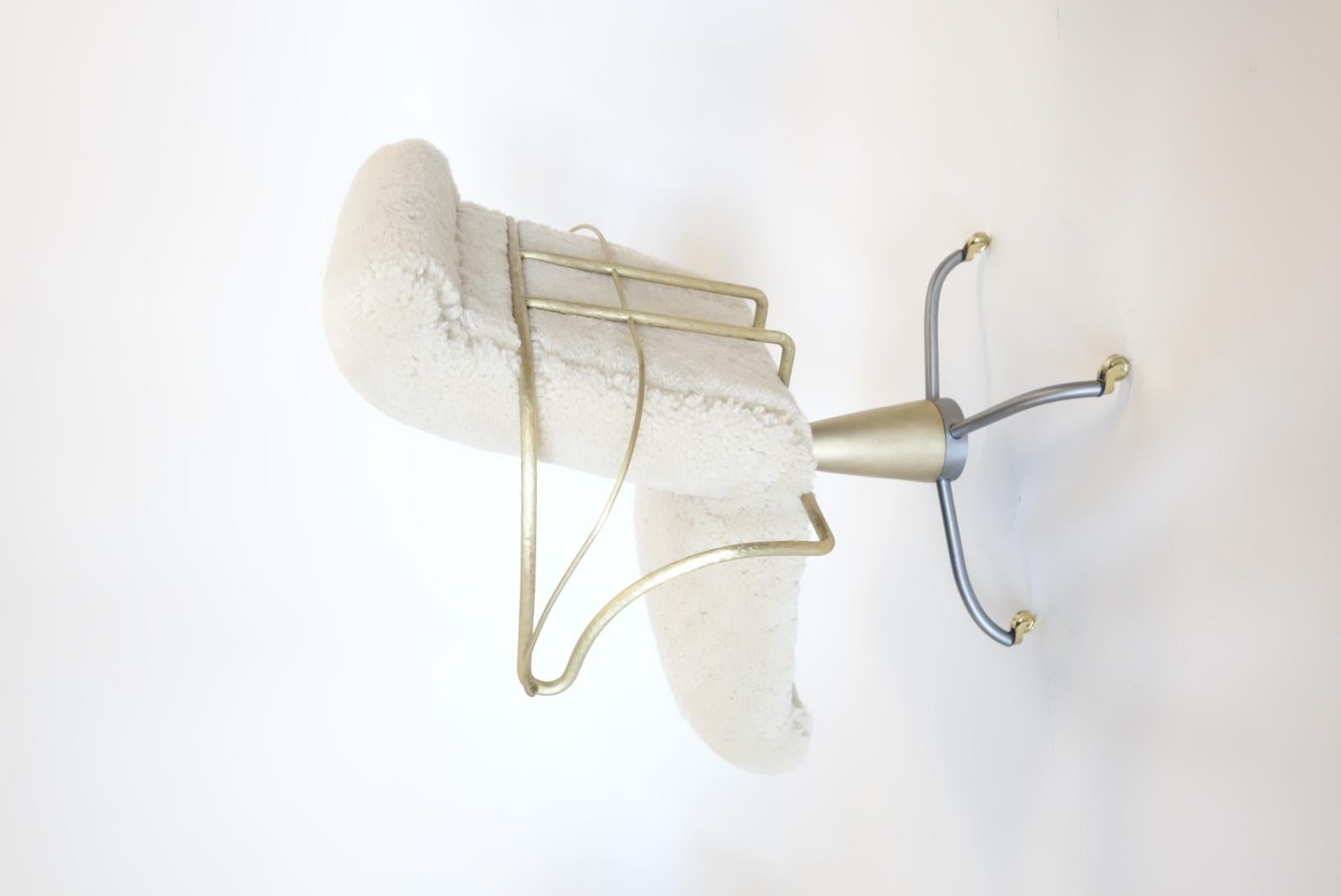 Contemporary Flynt Chair in Brass and Steel by Cam Crockford For Sale