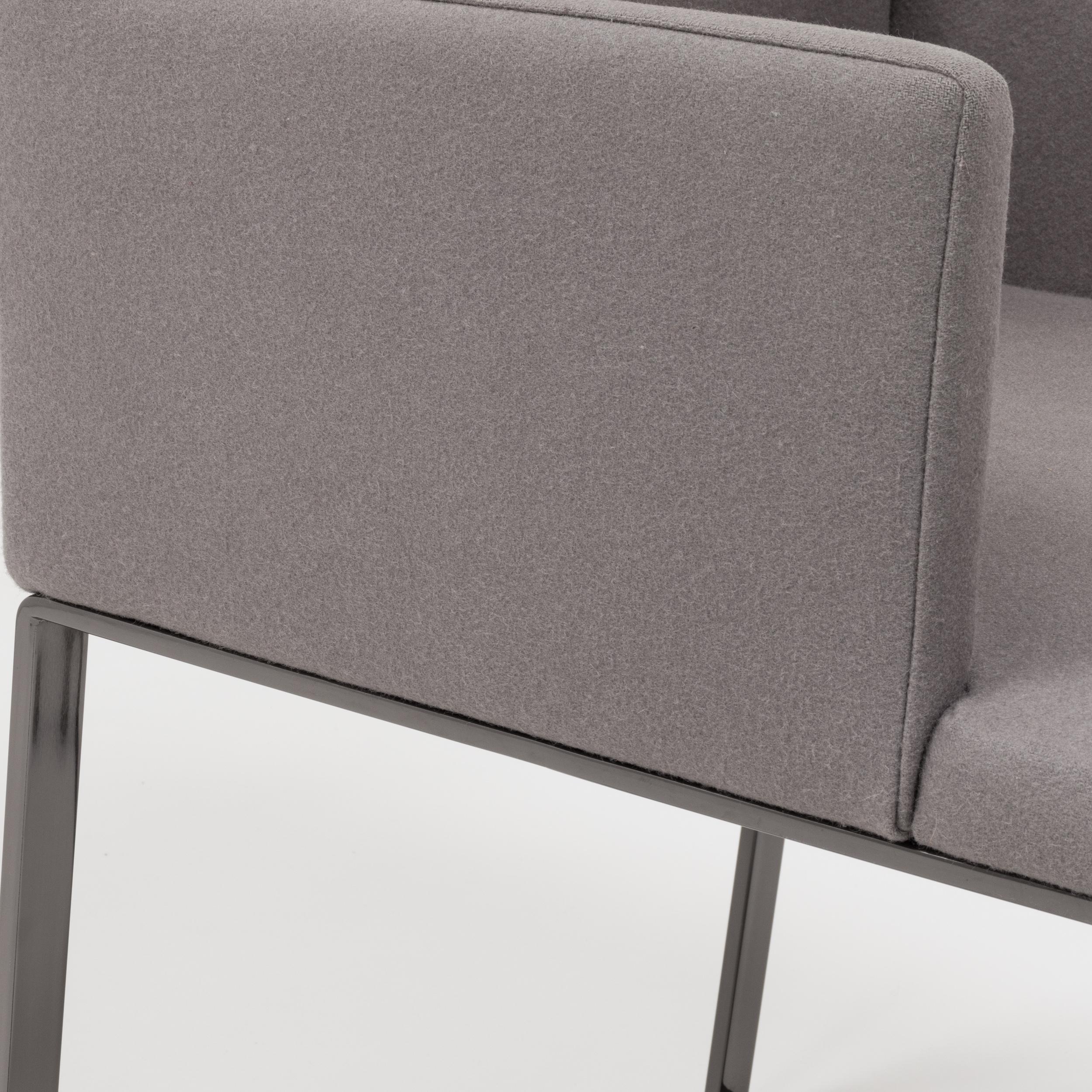 Flynt Grey Wool Armchairs by Rodolfo Dordoni for Minotti, Set of 2 In Good Condition In London, GB