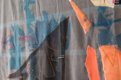 'Flytape' Quilt Painting Wool Tapestry Textile Art, in stock