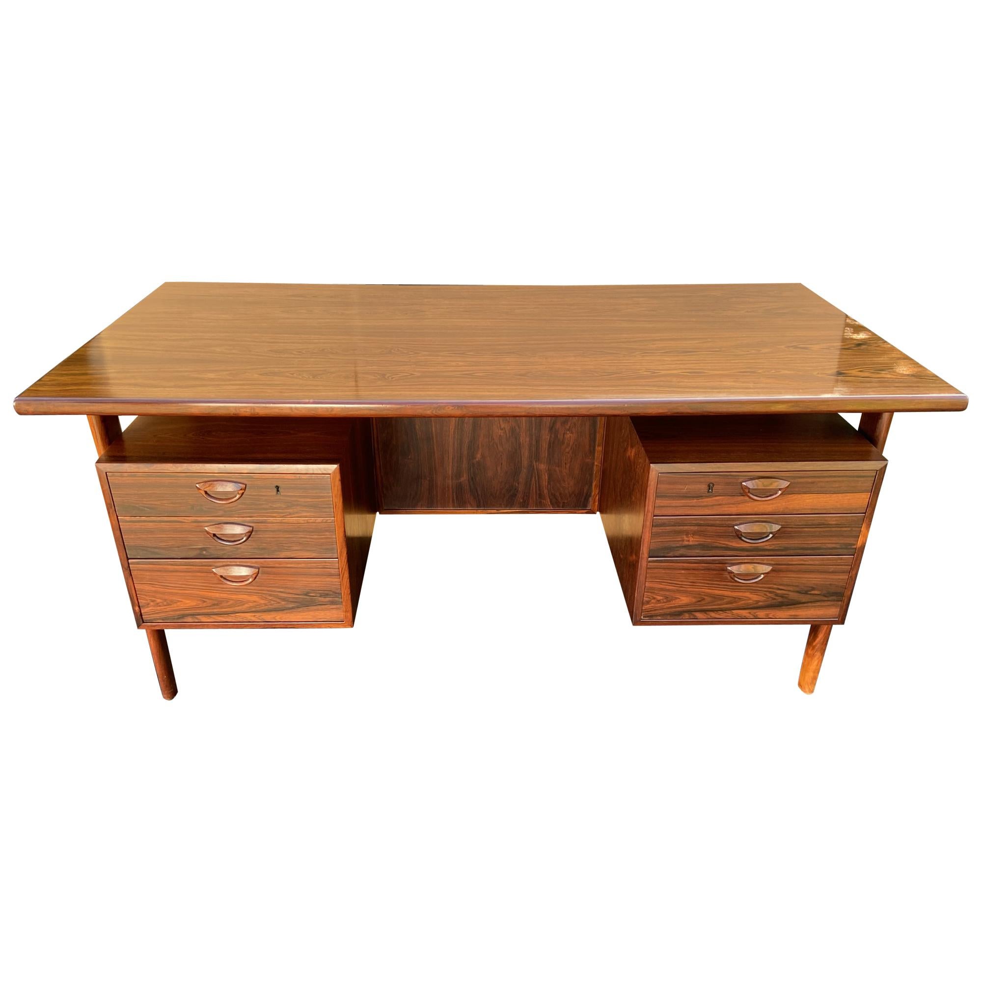 FM 60 Desk in Santos Rosewood by Kai Kristiansen for Feldballes Mobelfabrik