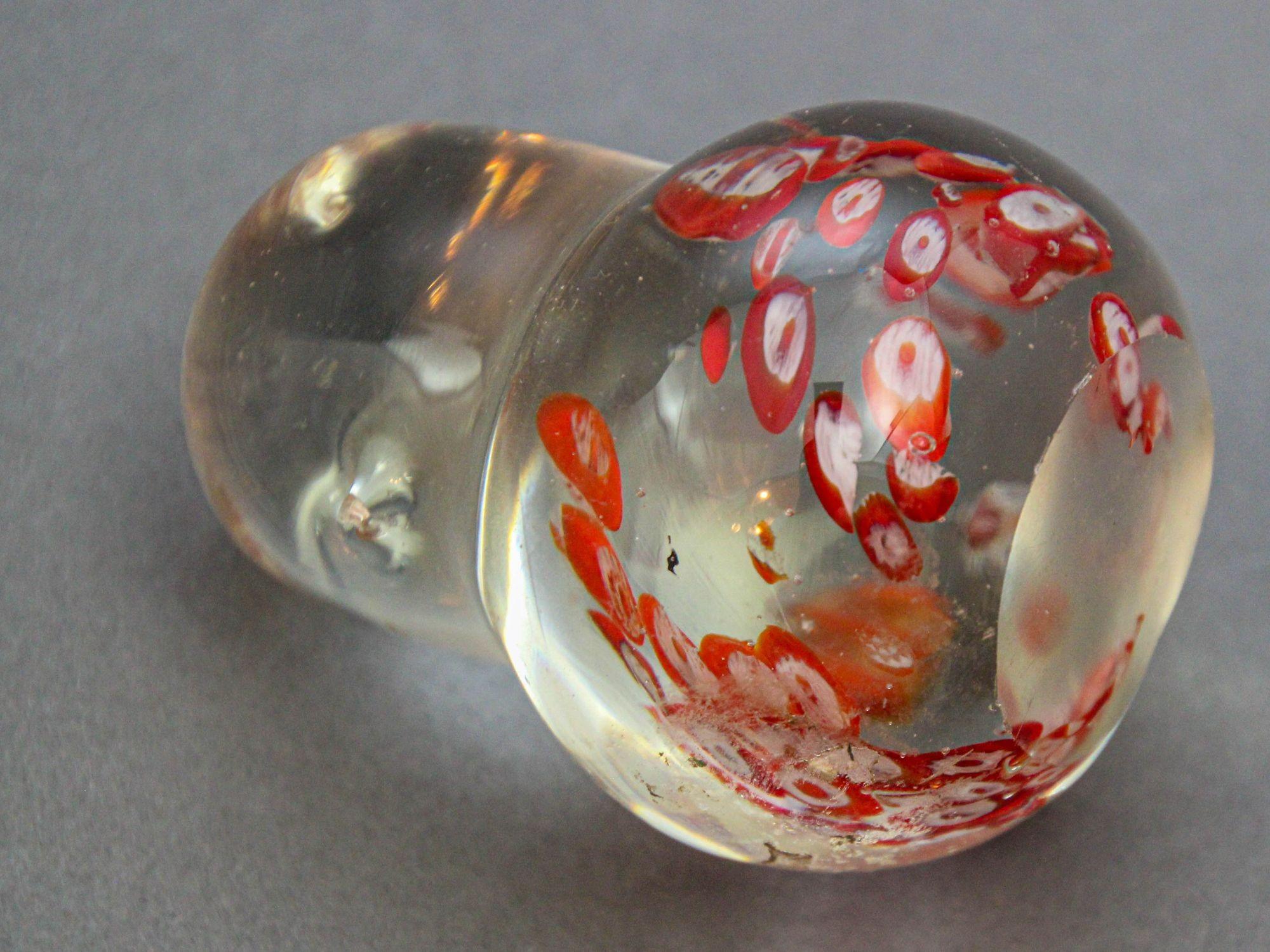 20th Century FM Konstglas Swedish Art Glass Crystal Bird Millefiori Paperweight 1970s For Sale