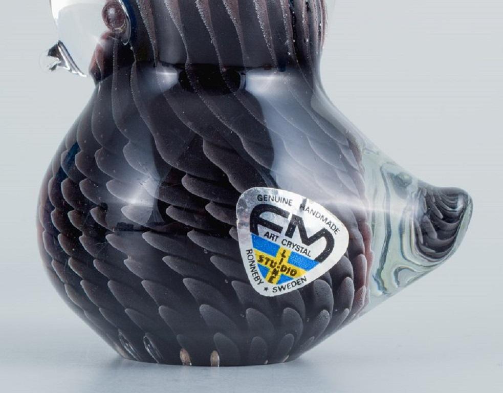 Fm Ronneby, Sweden, Seven Ducklings in Mouth-Blown Art Glass For Sale 1