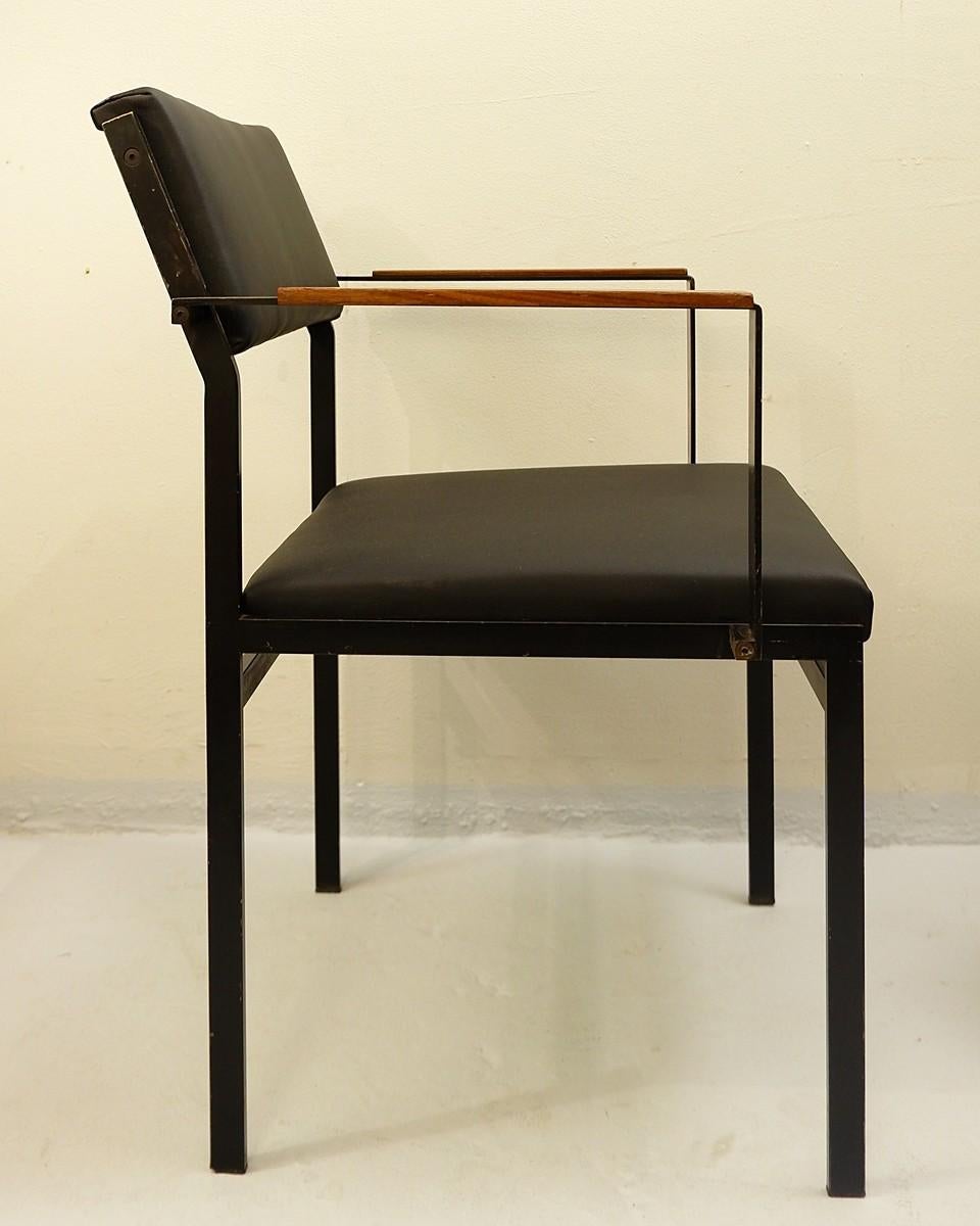 FM17 Japanese series chair by Cees Braakman for Pastoe, 1950s - faux-leather.