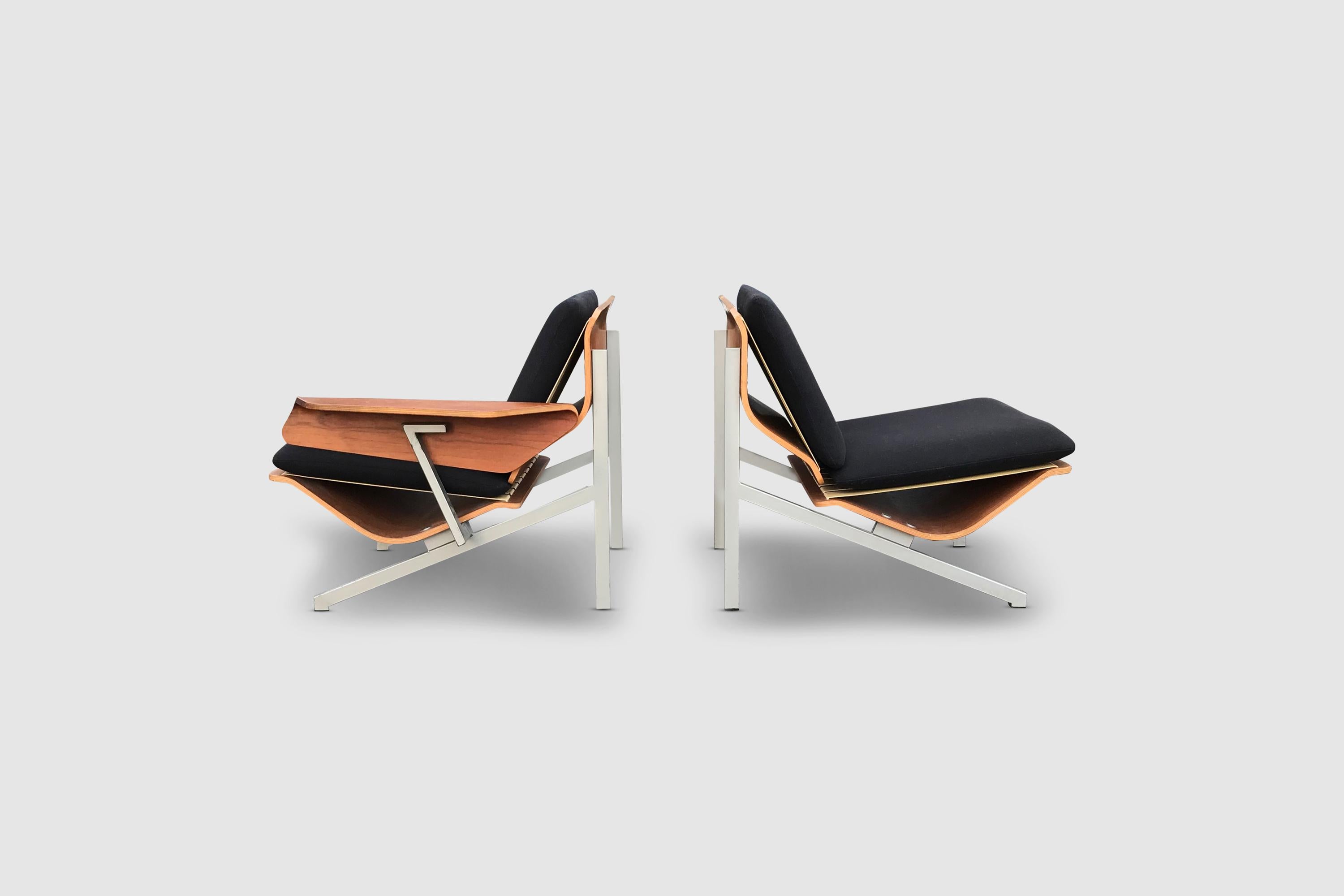 FM50 Lounge Chair by Cornelis Zitman for UMS Pastoe 1964, Set of 2 In Good Condition For Sale In Stavenisse, NL