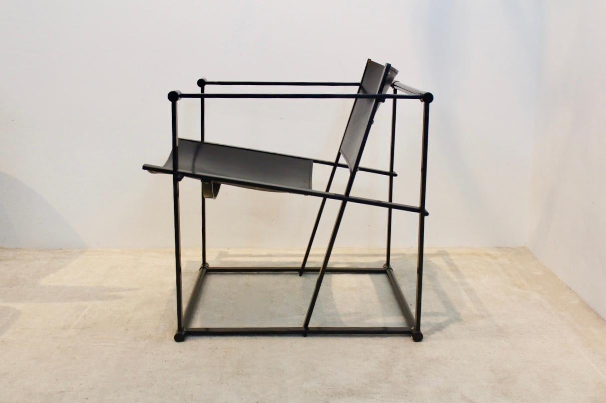 Mid-Century Modern FM62 Cubic Leather Lounge Chair by Radboud van Beekum for Pastoe, Dutch Design