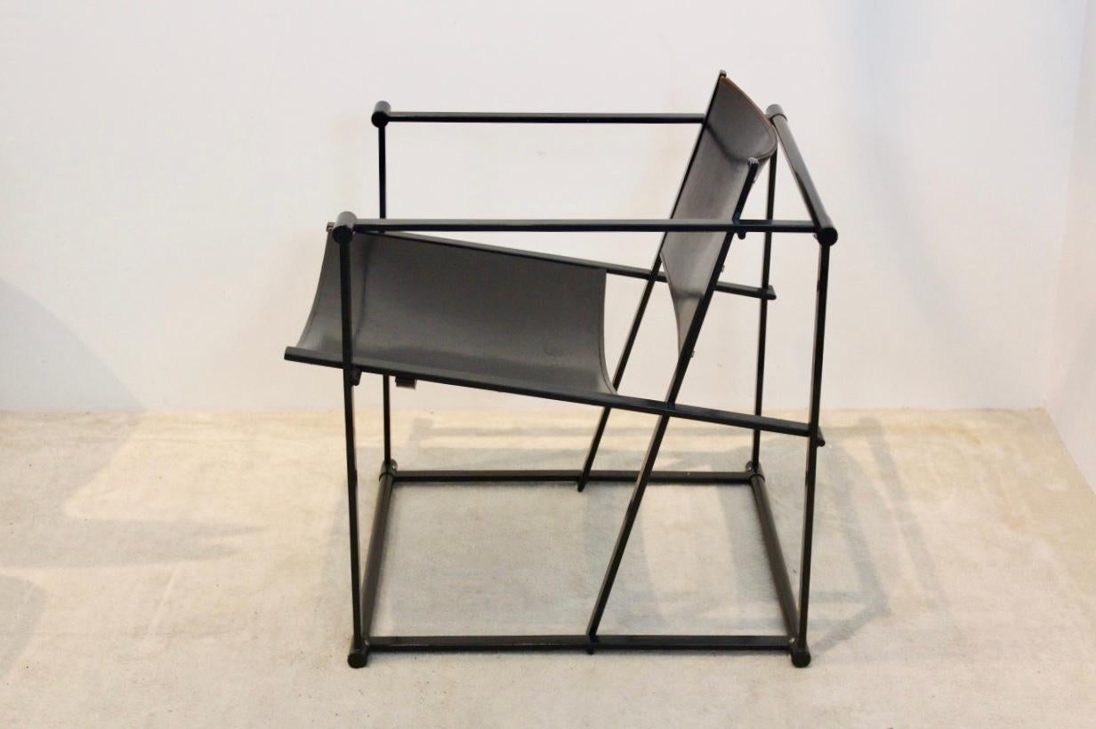 FM62 Cubic Leather Lounge Chair by Radboud van Beekum for Pastoe, Dutch Design In Good Condition In Voorburg, NL