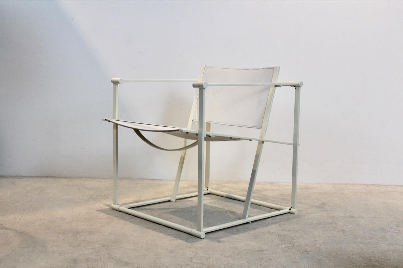 Steel FM62 Cubic Leather Lounge Chair by Radboud van Beekum for Pastoe, Dutch Design For Sale