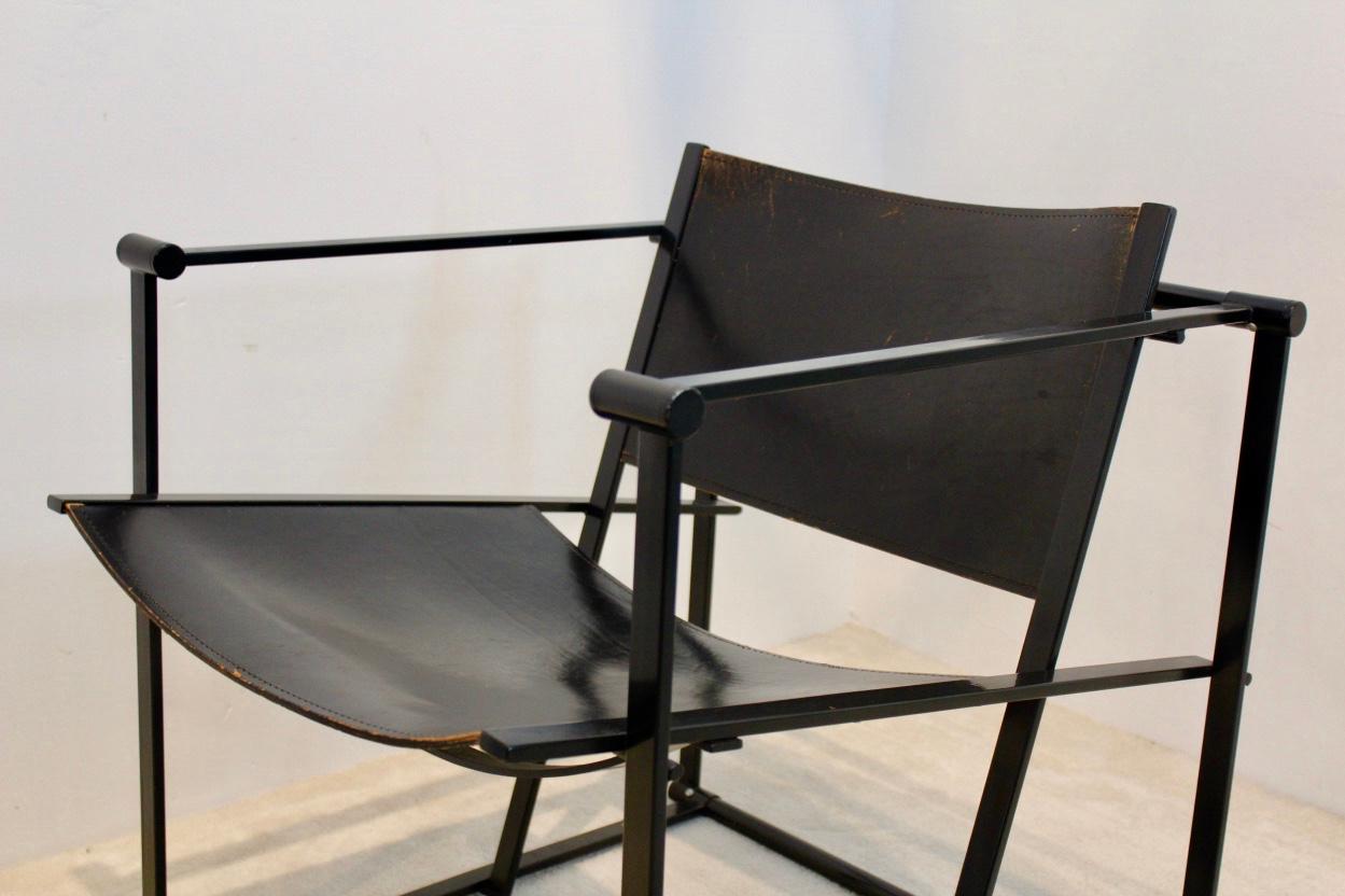 20th Century FM62 Cubic Leather Lounge Chair by Radboud van Beekum for Pastoe, Dutch Design