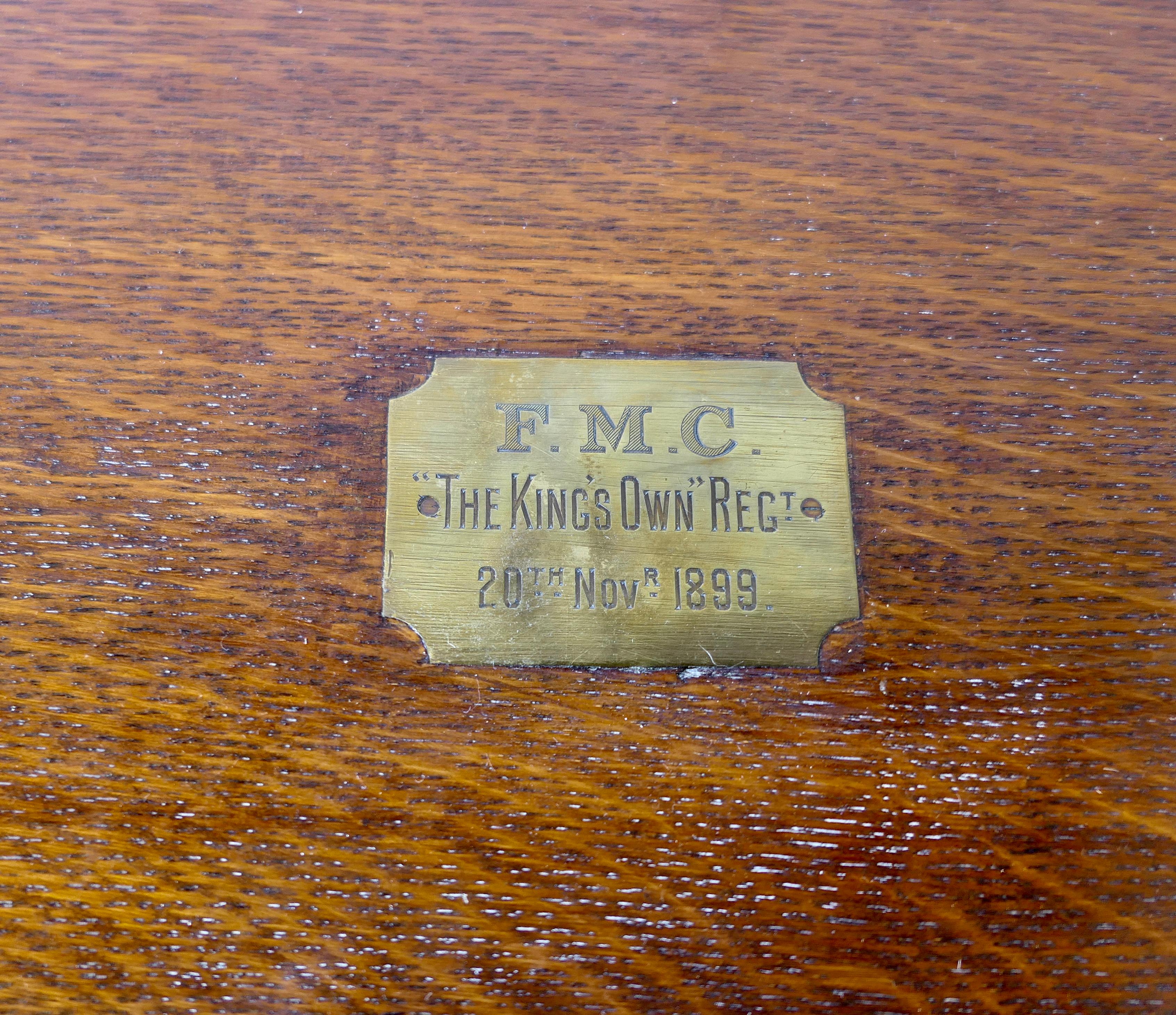 Late Victorian FMC “the King’s Own” Regiment 20th November 1899, Presentation Box For Sale