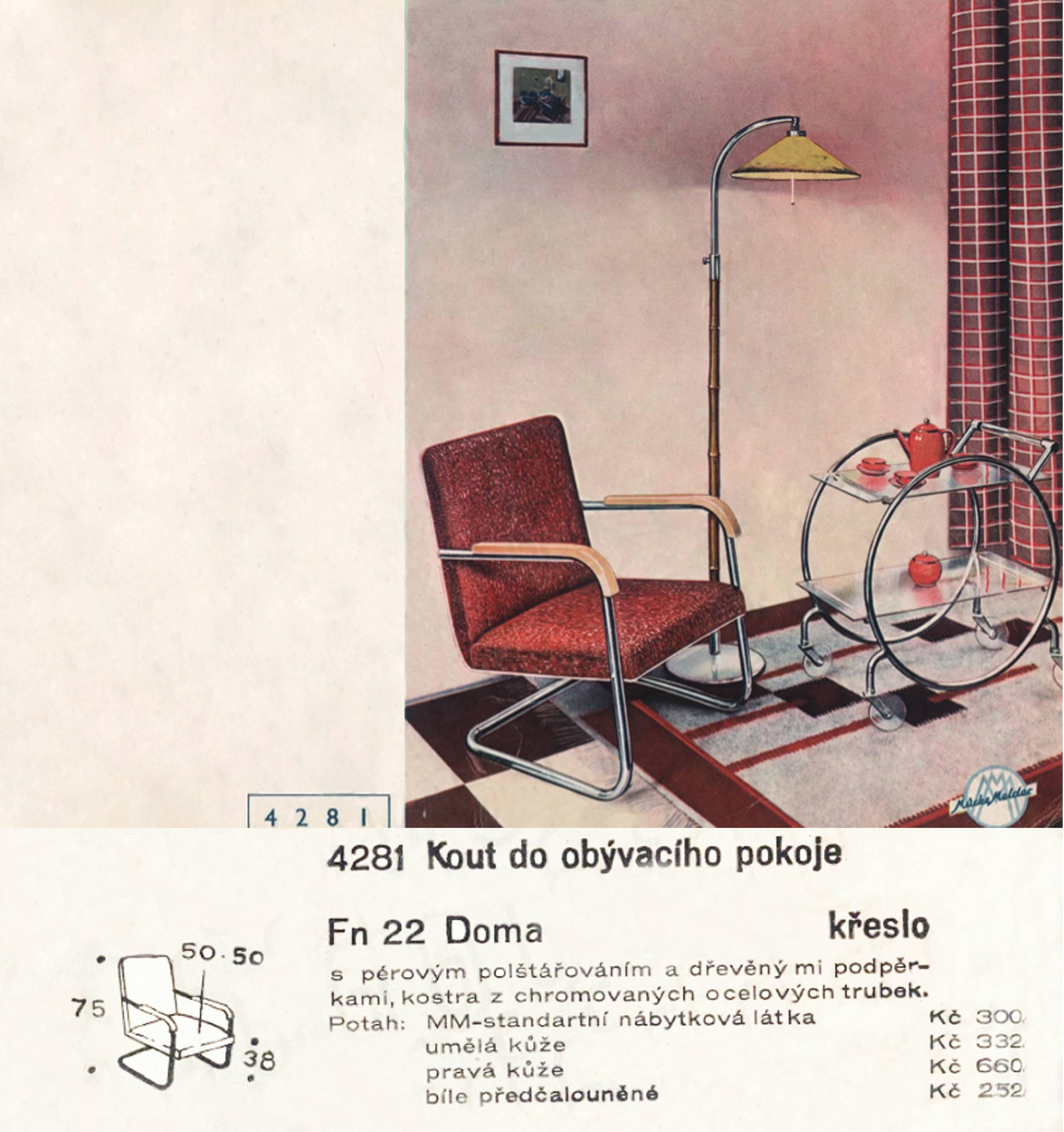 Fabric FN 22 Modernist Armchair by Anton Lorenz for Mucke-Melder