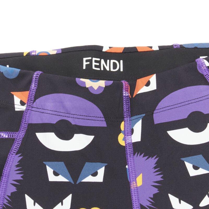 FNEDI Legging de sport noir à imprimé graphique Monster Bug Eye en vente 3