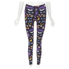FNEDI Legging de sport noir à imprimé graphique Monster Bug Eye