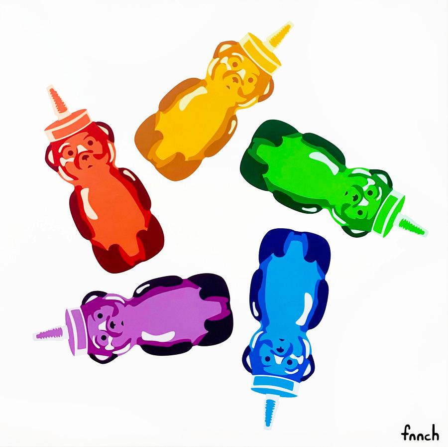 fnnch Animal Painting - 4x4 Color Spiral Bears