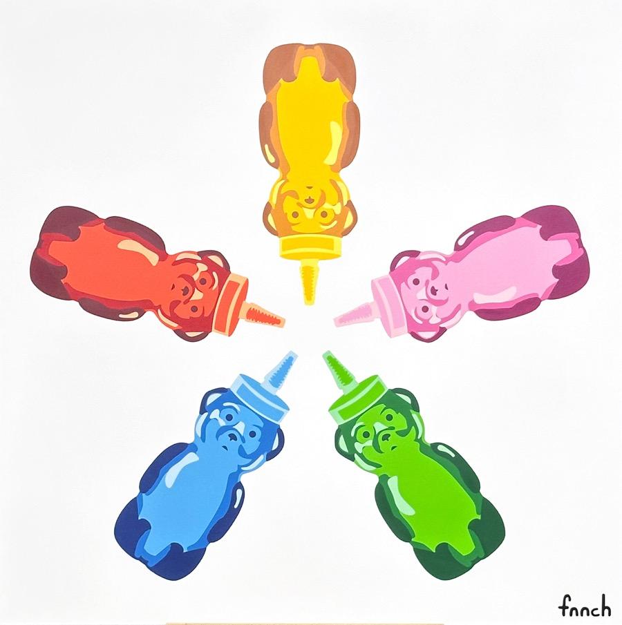 fnnch Animal Painting - 5 Inward Star Bears