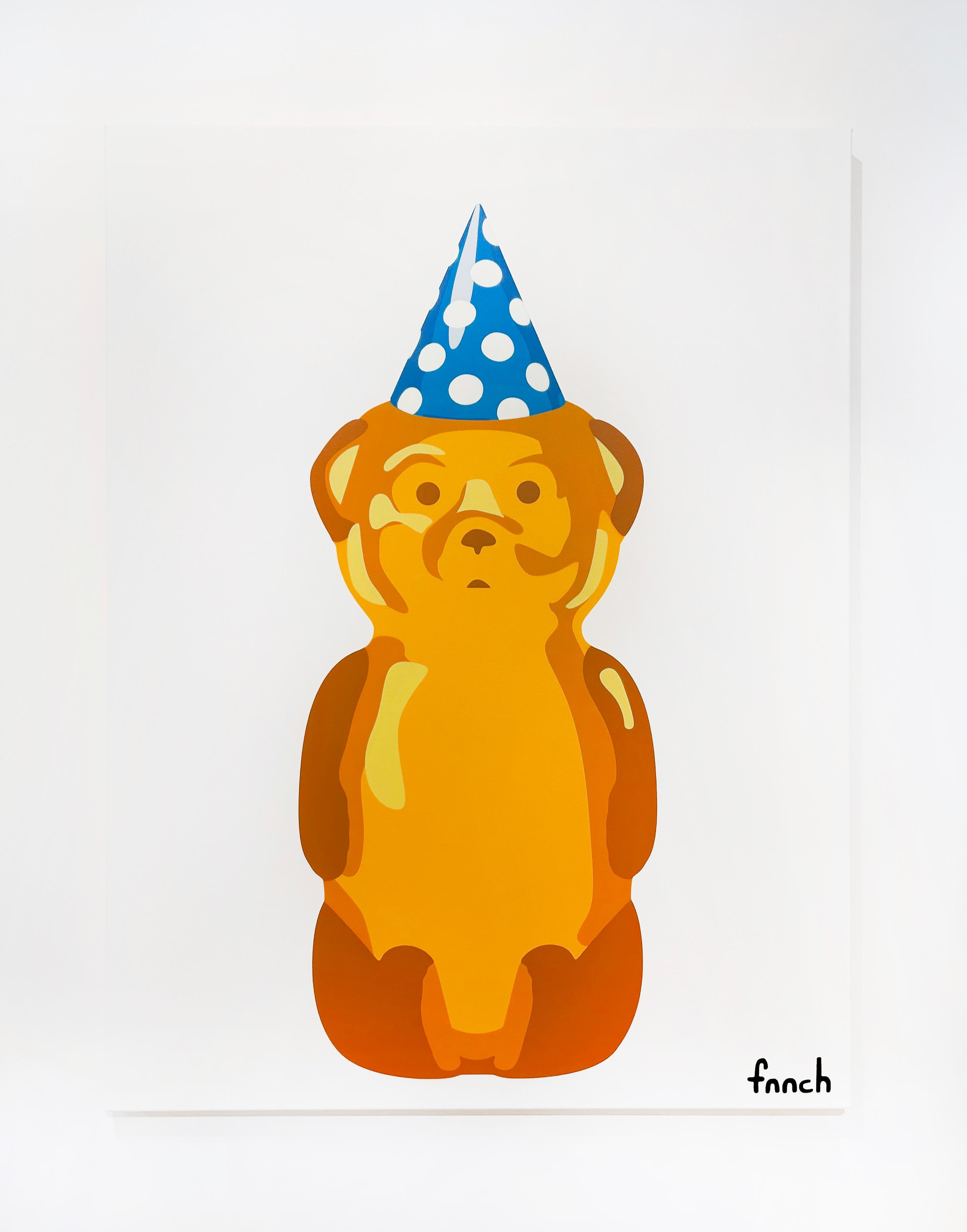 Artist:  fnnch, 
Title:  Birthday Bear
Date:  2024
Medium:  Aerosol on canvas
Unframed Dimensions:  48