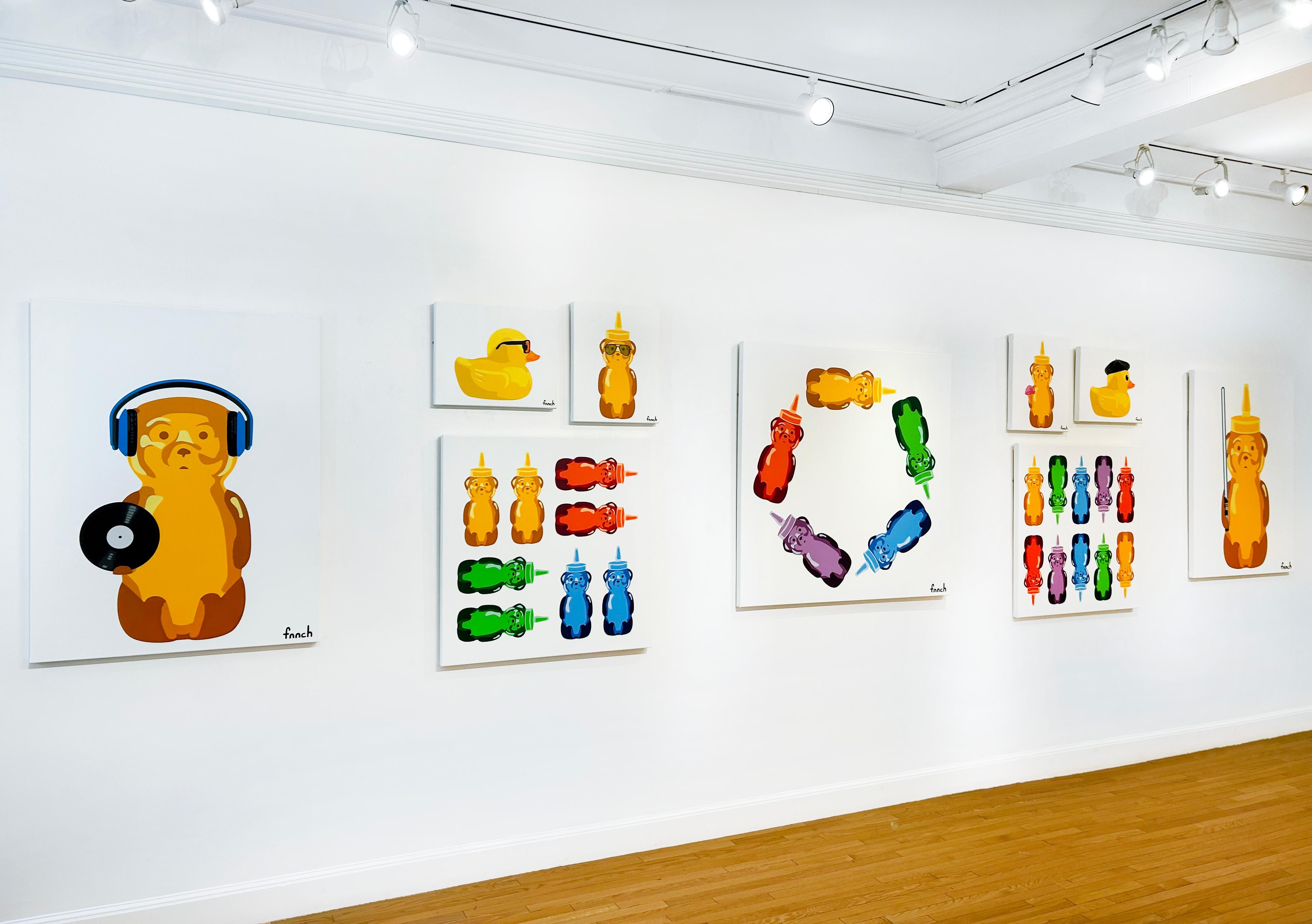 Artist:  fnnch, 
Title:  Pentagon Bears
Date:  2024
Medium:  Aerosol on canvas
Unframed Dimensions:  48