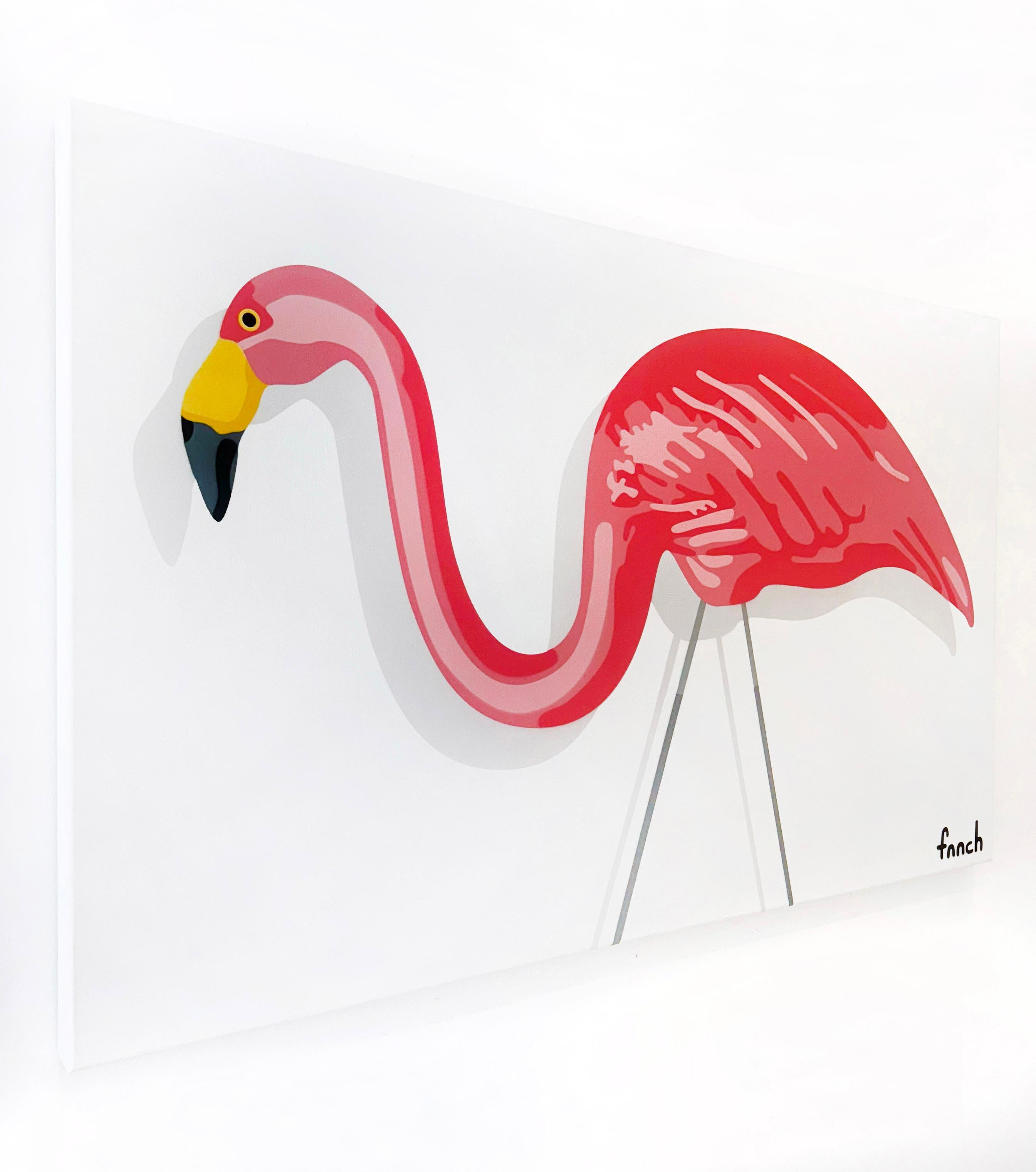 Flamenco lateral - Animal Painting Rosa de fnnch