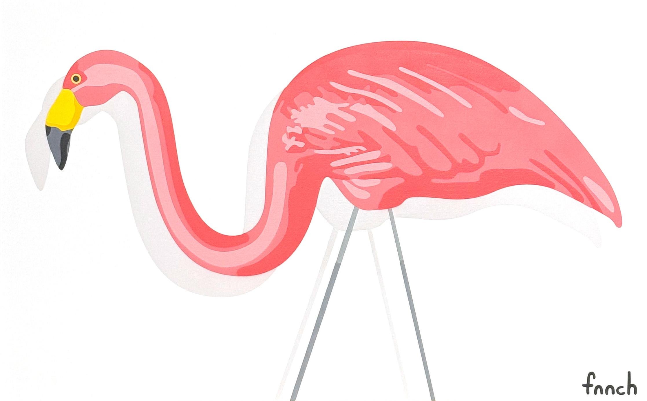 fnnch Animal Painting - Sideways Flamingo