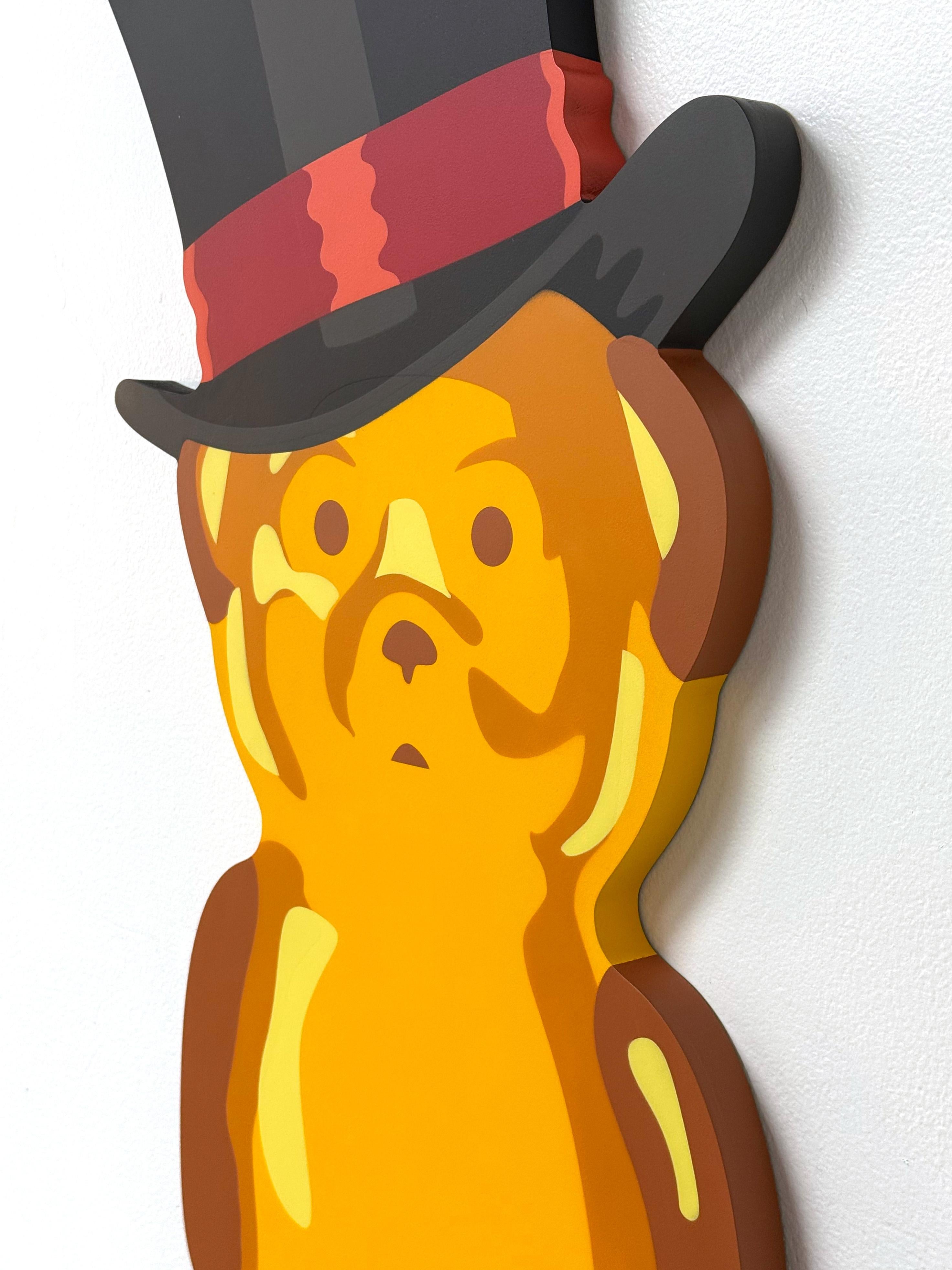 Künstler:  fnnch, 
Titel:  Unibody Fancy Bear
Datum:  2024
Medium:  Sprühfarbe auf geformter MDF-Platte
Ungerahmt Abmessungen:  36