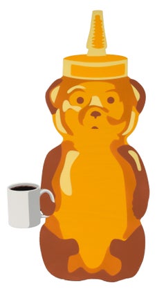 Honey Bear with Coffee by San Francisco Street Artist fnnch