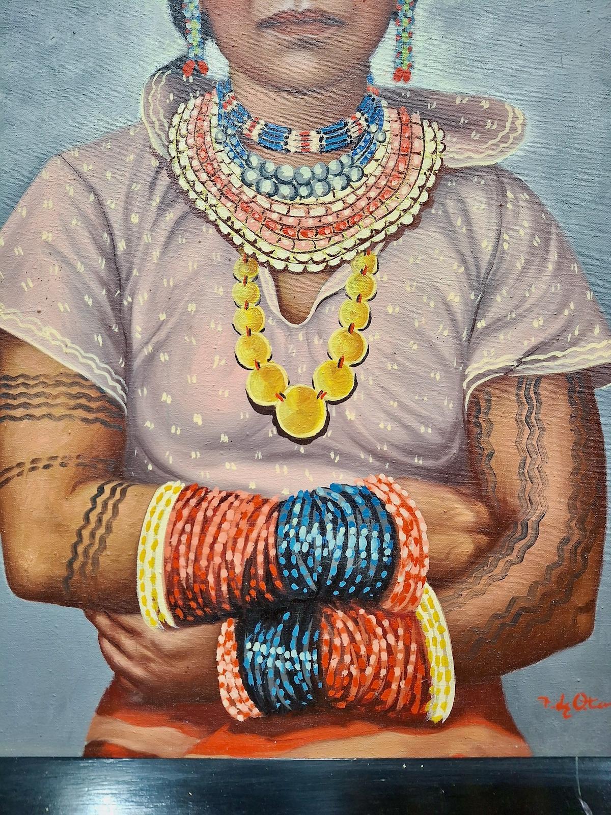 Ein Paar indigener Fillipino-Porträts (Braun), Portrait Painting, von F.O. Tanglao