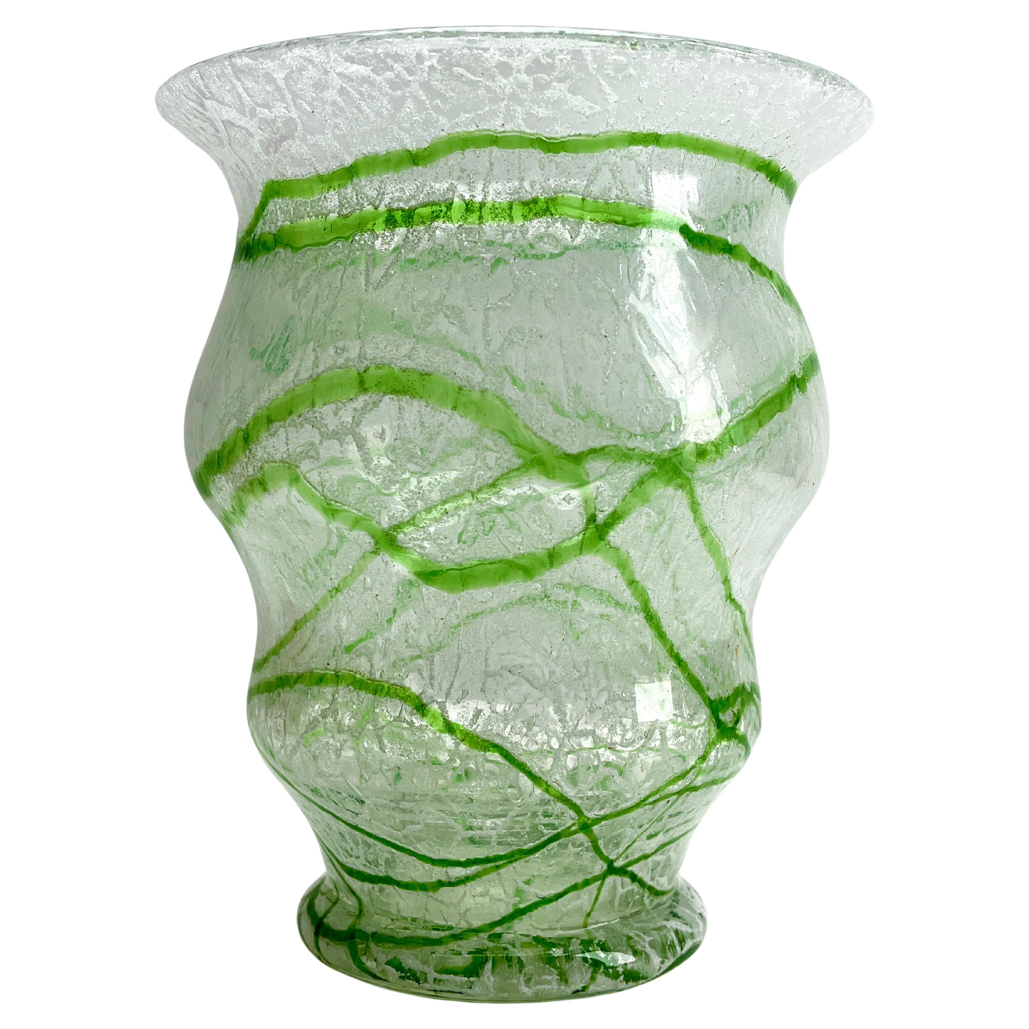 Hand-Crafted Foam Art Glass Vase. Johann Loetz Witwe, Klostermühle, around 1930s.  For Sale