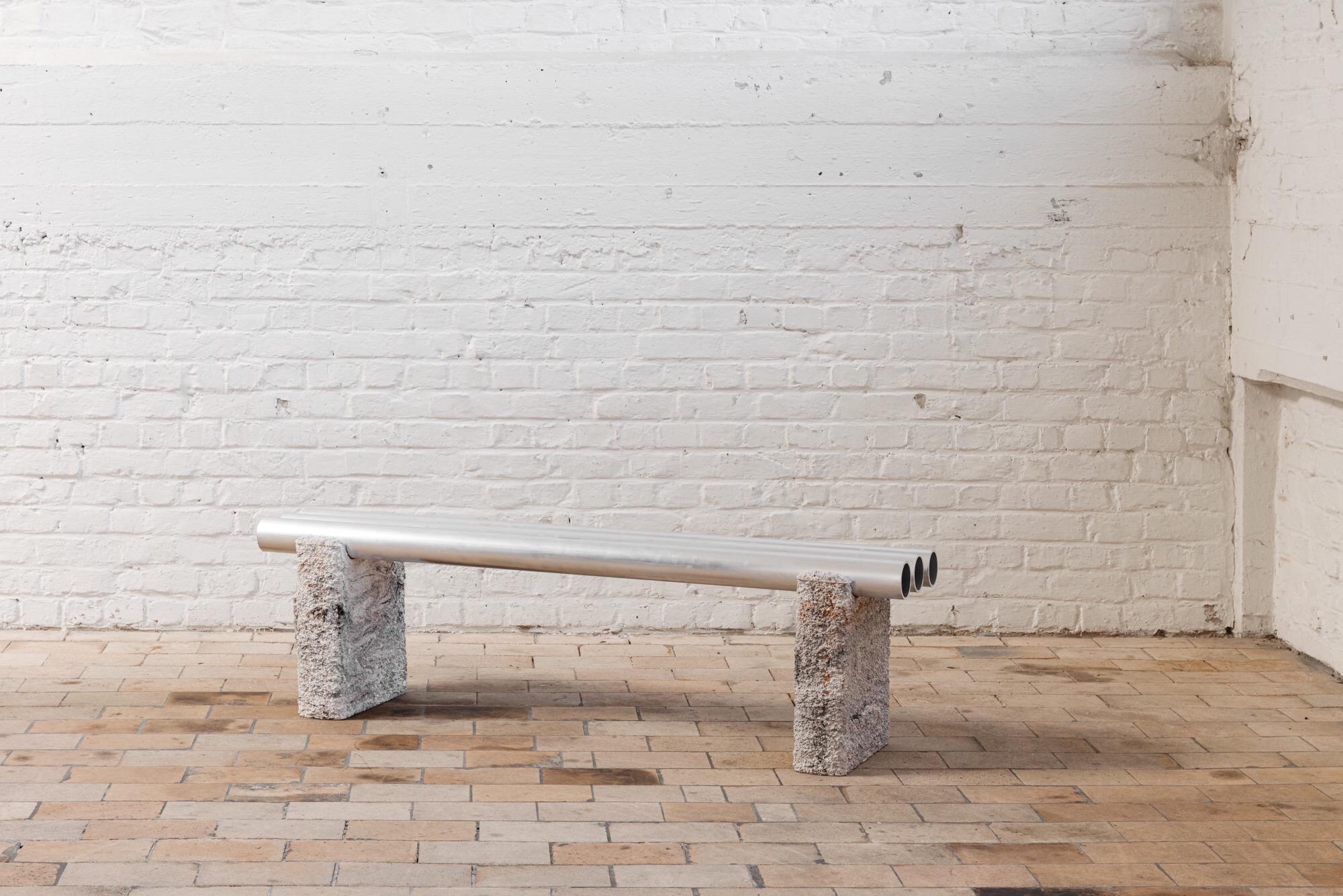 Aluminum Foam Bench by Arne Desmet For Sale