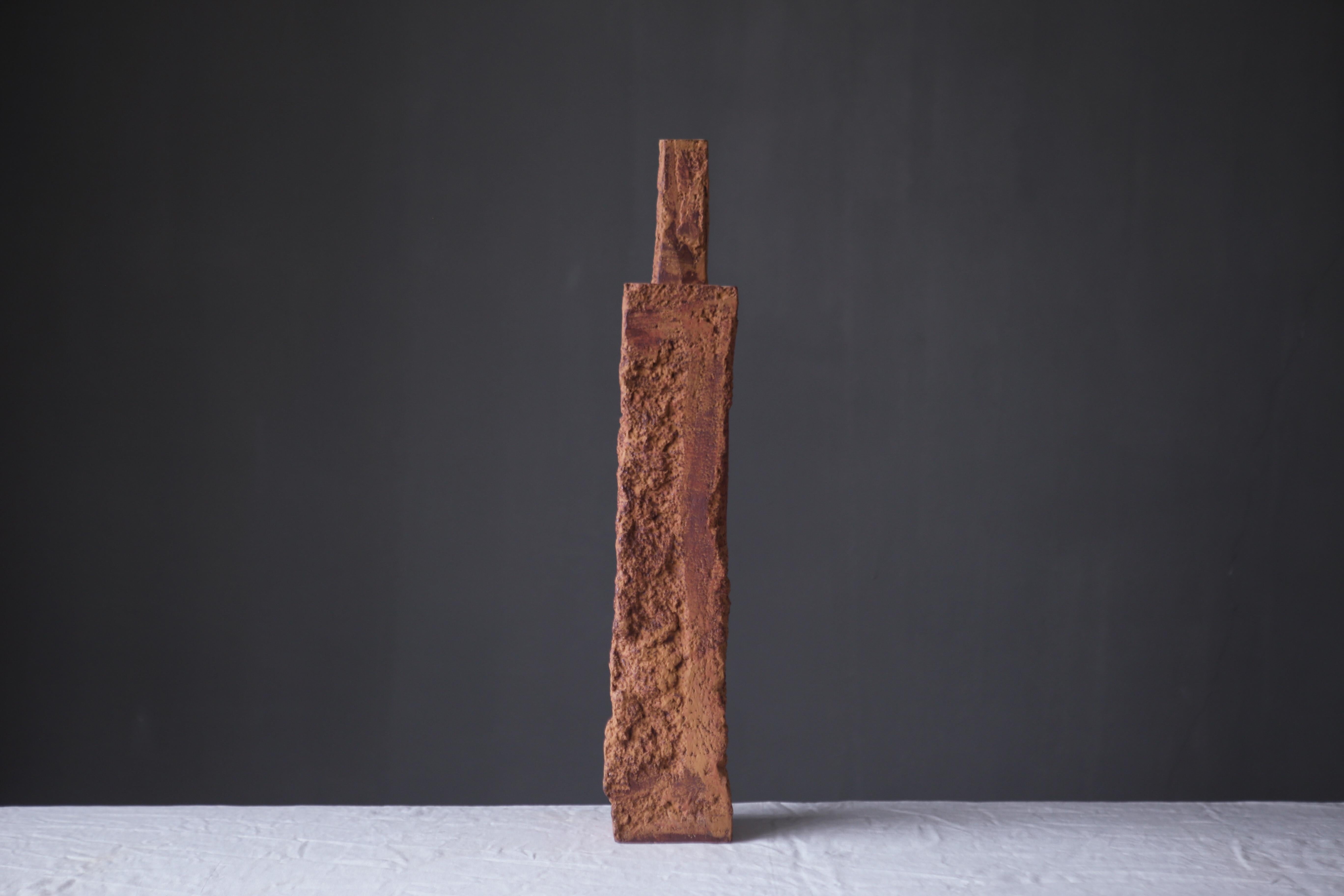 Chinois Vases en céramique fabriqués à la main d'inspiration mousse-pierre (six de 3 )-  Surface texturée rustique en vente