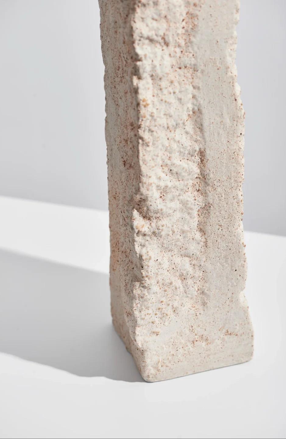 Contemporary Foam-stone Inspired Handmade Ceramic Vases (Set of 3 )-  Rustic Textured Surface For Sale