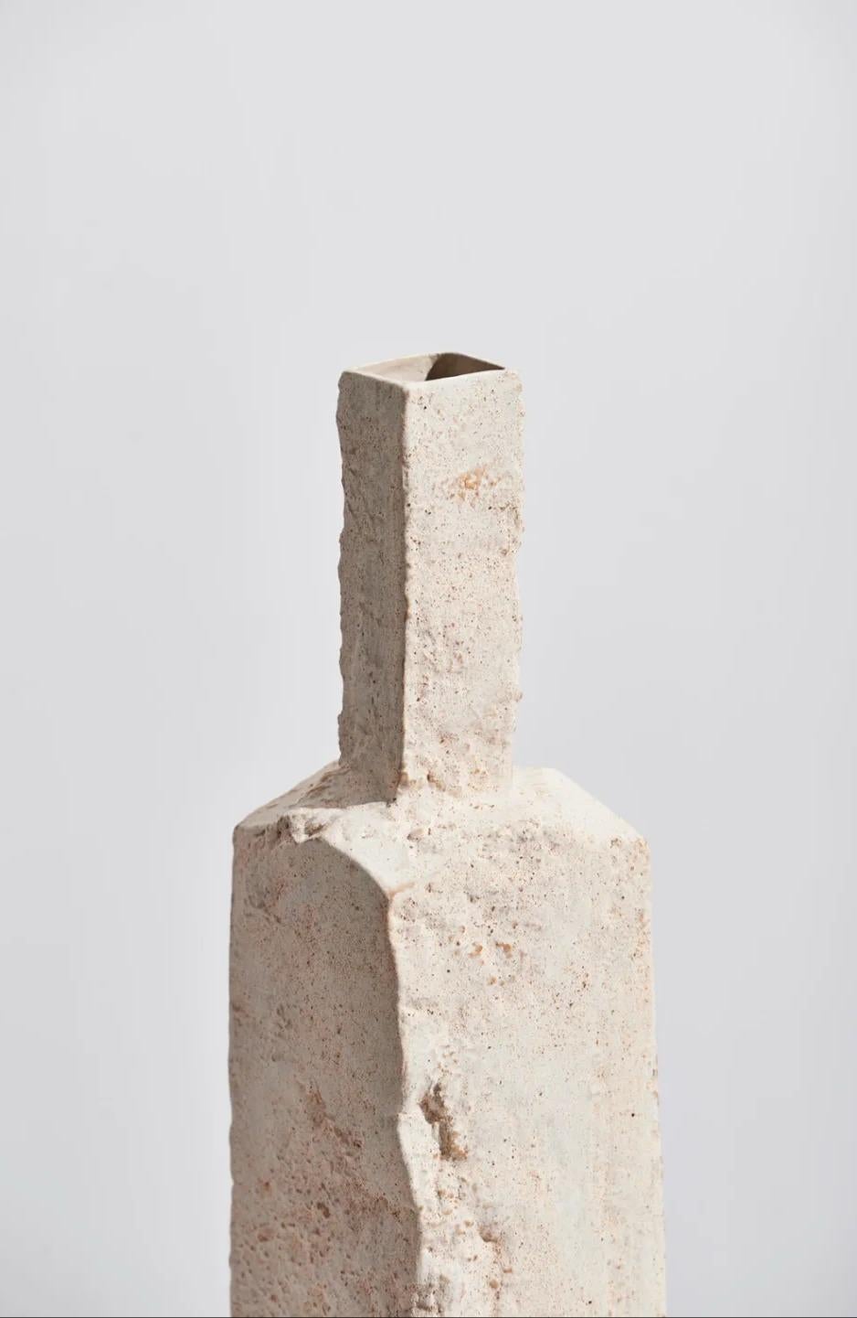 Foam-stone Inspired Handmade Ceramic Vases (Set of 3 )-  Rustic Textured Surface For Sale 1