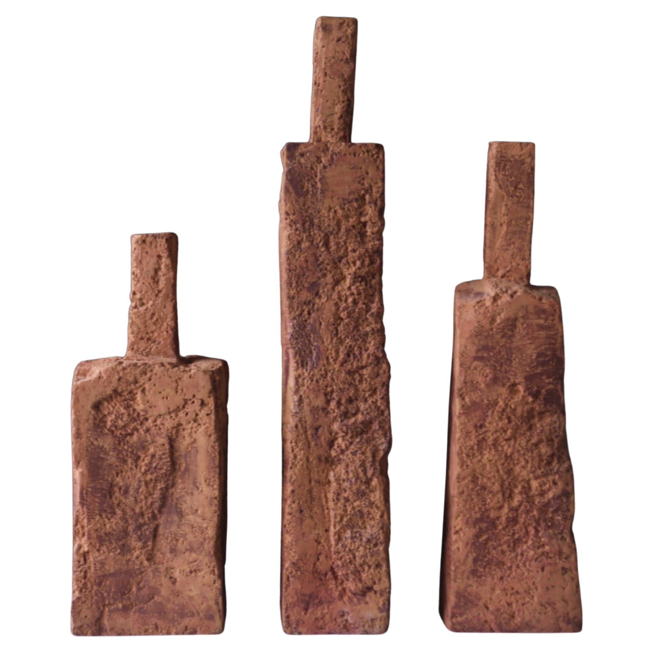 Foam-stone Inspired Handmade Ceramic Vases (Set of 3 )-  Rustic Textured Surface