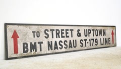 Schaumstoffplatte BMT NASSAU ST-179 Filmrequisite Schild NYC Subway
