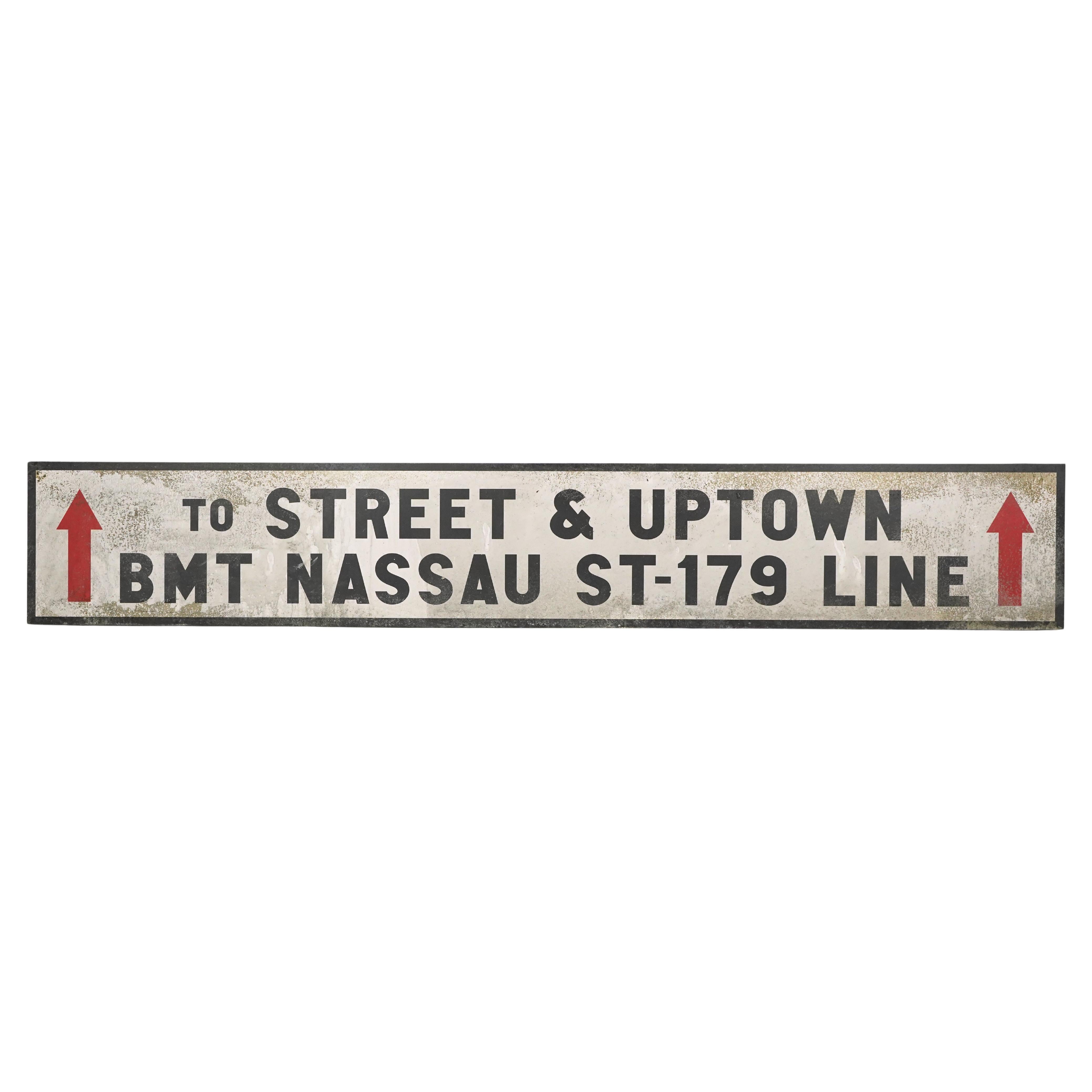 Foamboard BMT NASSAU ST-179 Film Prop Sign NYC Subway