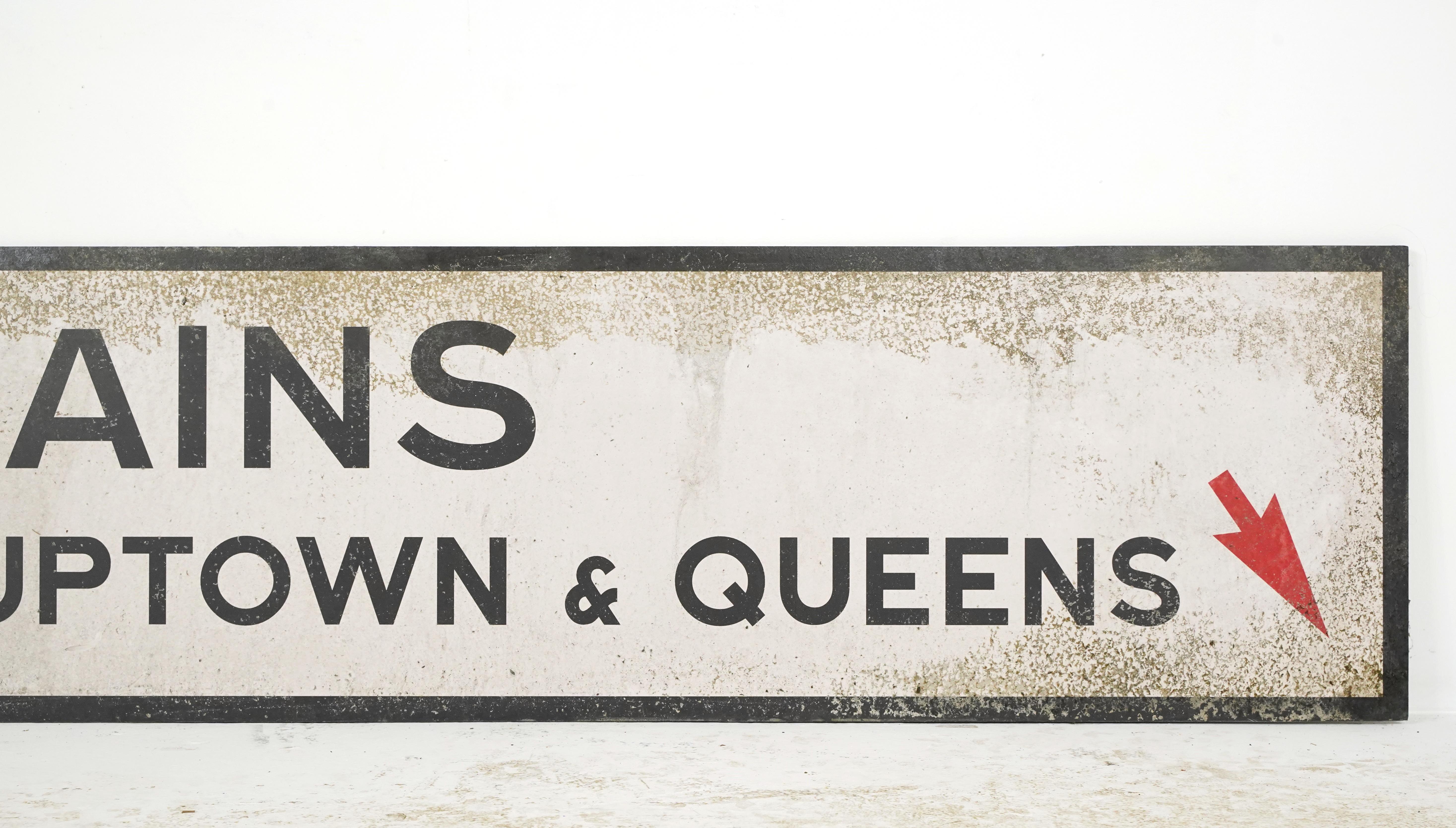 XXIe siècle et contemporain Foamboard NYC Ind Subway Trains Street Film Prop Sign en vente