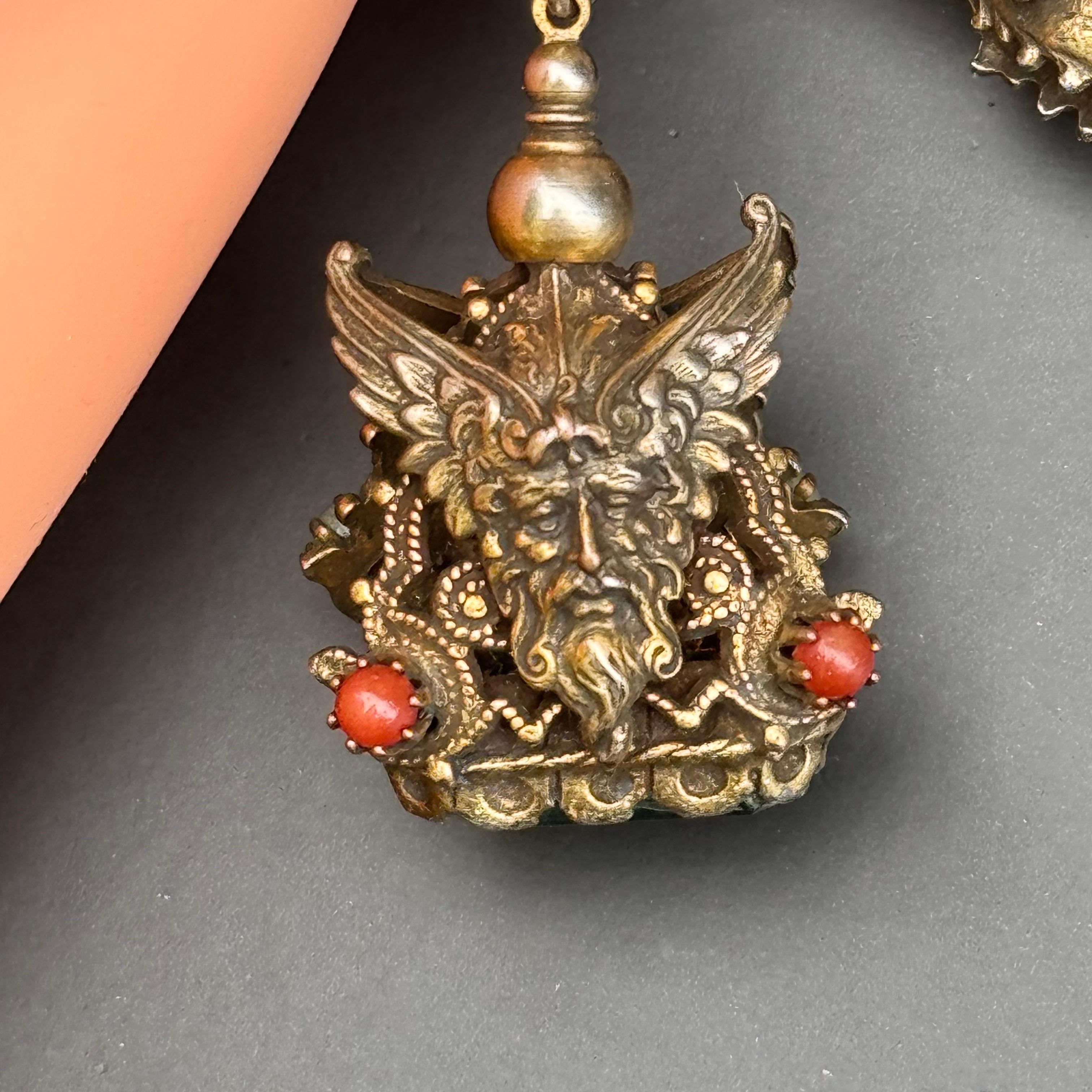 Women's or Men's Fob Charm Bracelet Renaissance Revival Costume Jewelry
