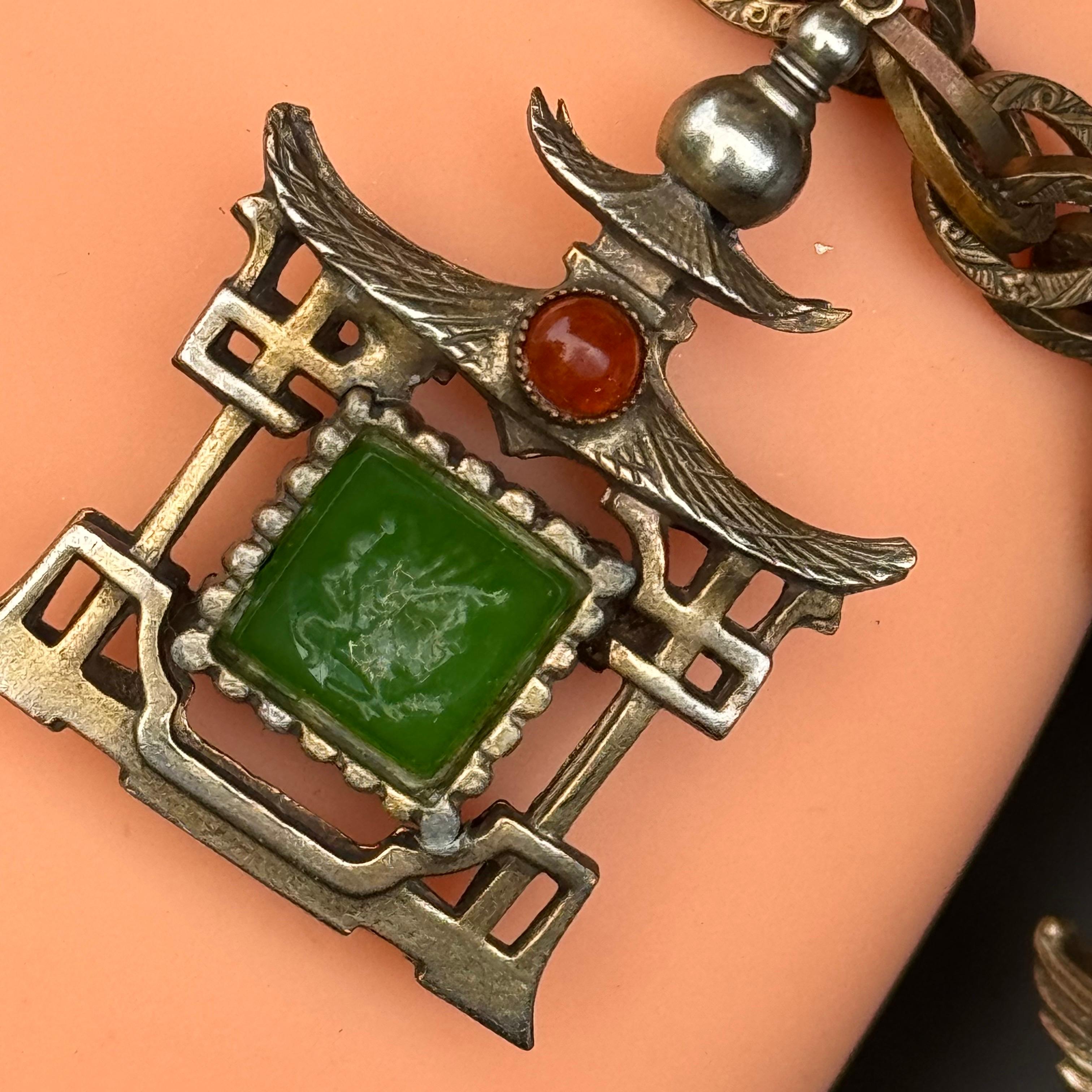 Fob Charm Bracelet Renaissance Revival Costume Jewelry 3
