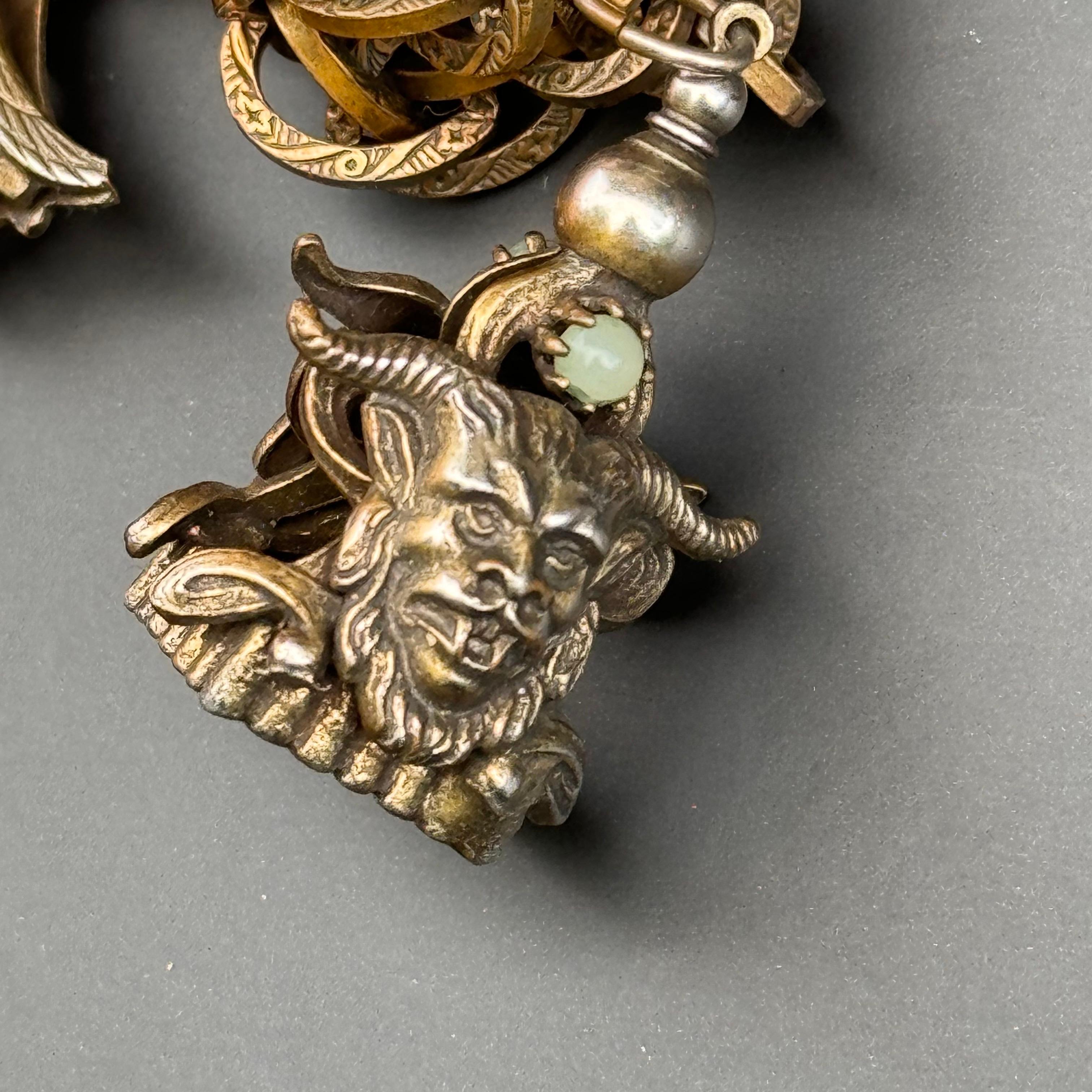 Fob Charm Bracelet Renaissance Revival Costume Jewelry 4
