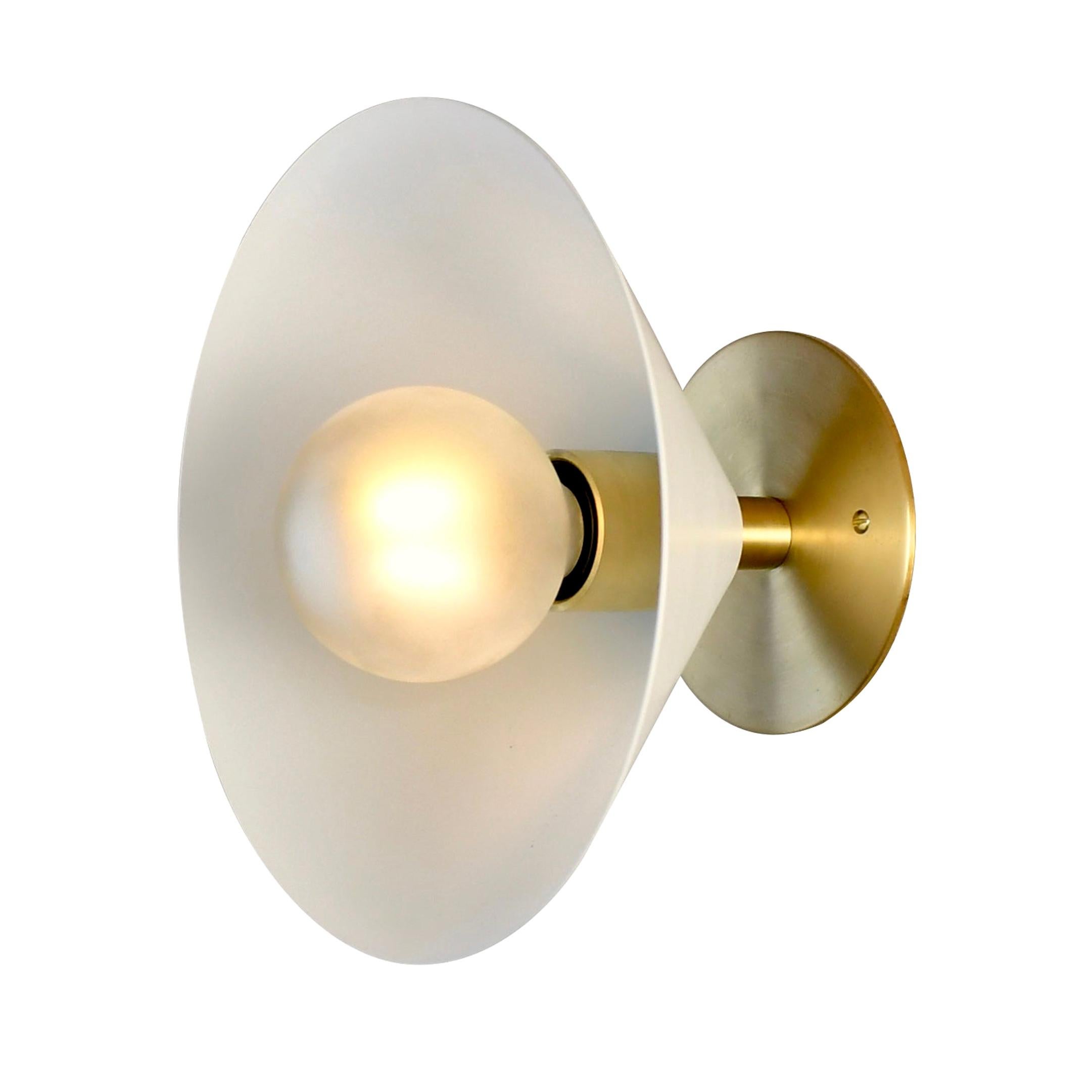 Focal Point Wall Sconce in Brass and White Enamel by Blueprint Lighting, 2019