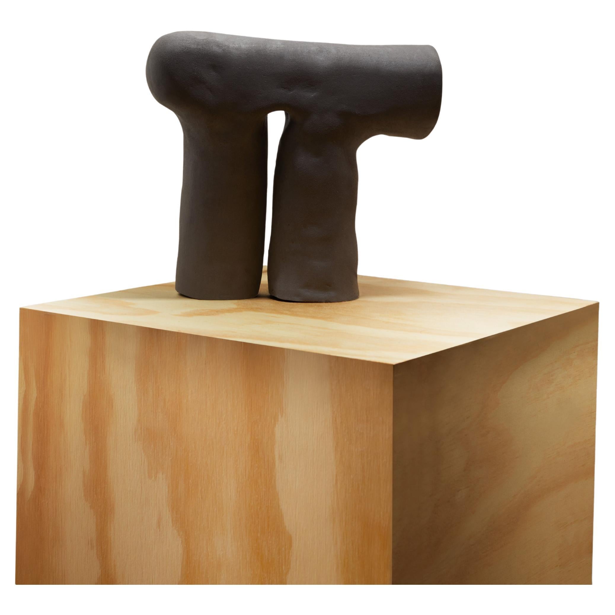 Foco- Schwarze engobierte Skulptur aus feuerfestem Steingut, Collection'S Cadaqués